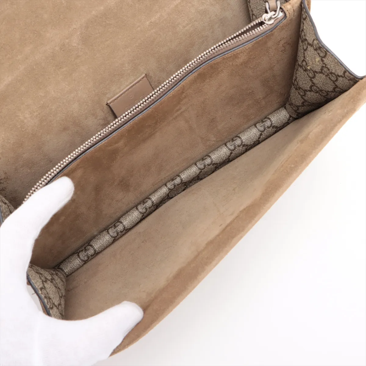 GG Supreme Dionysus PVC x Leather Chain Shoulder Bag Beige 400249 — view 7