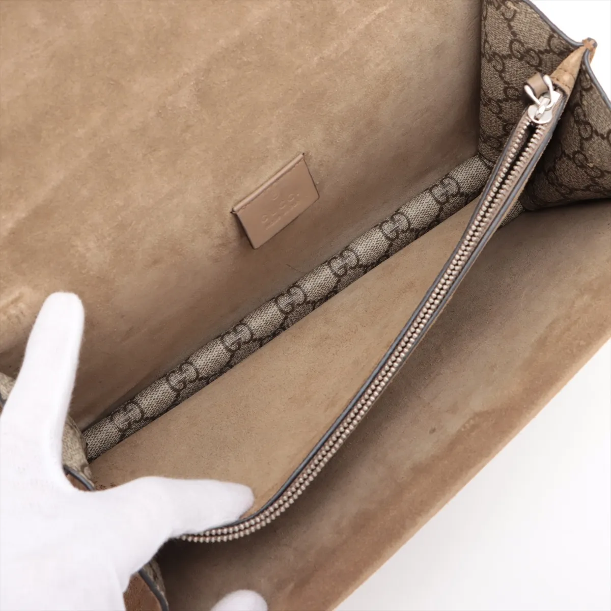 GG Supreme Dionysus PVC x Leather Chain Shoulder Bag Beige 400249 — view 8