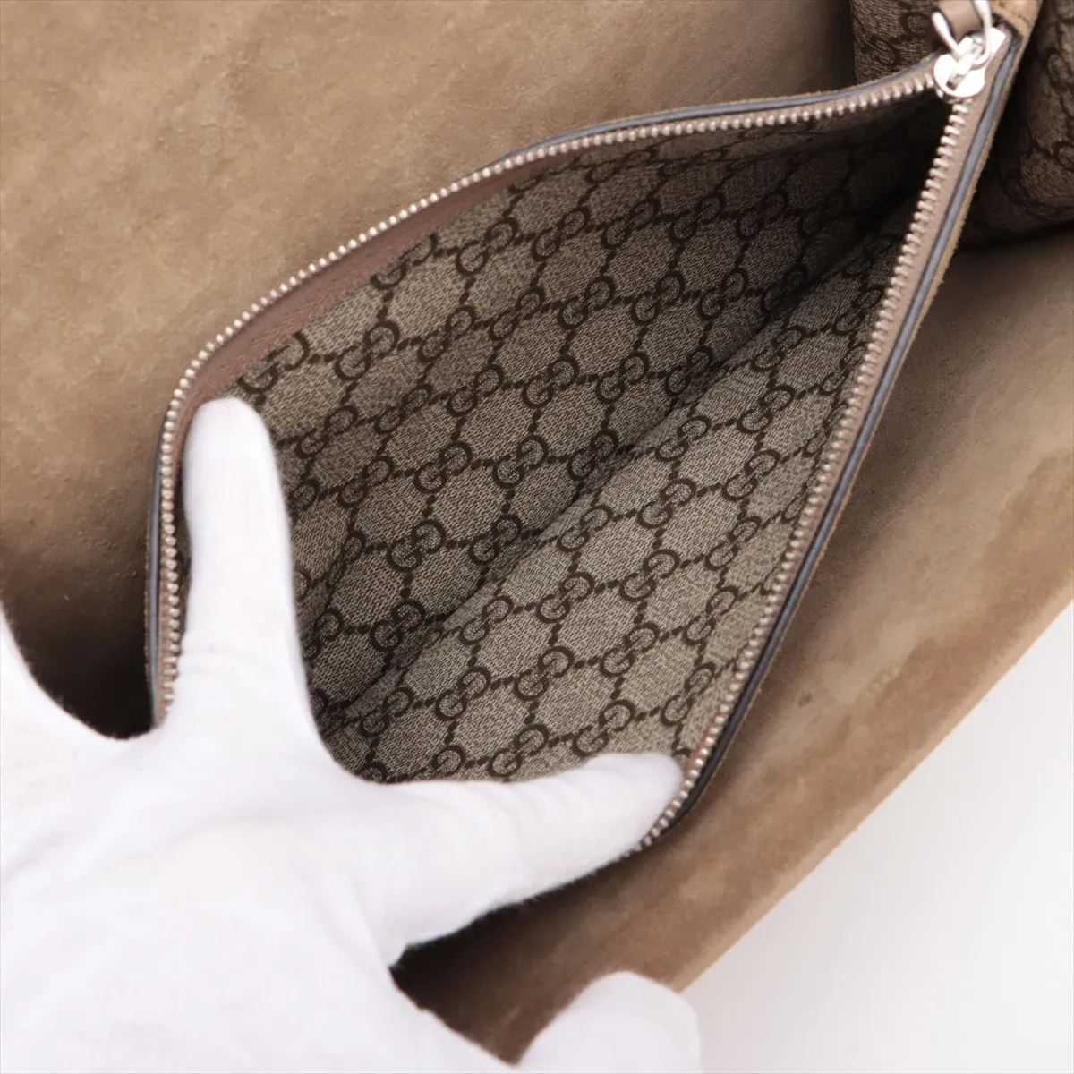 GG Supreme Dionysus PVC x Leather Chain Shoulder Bag Beige 400249 — view 9