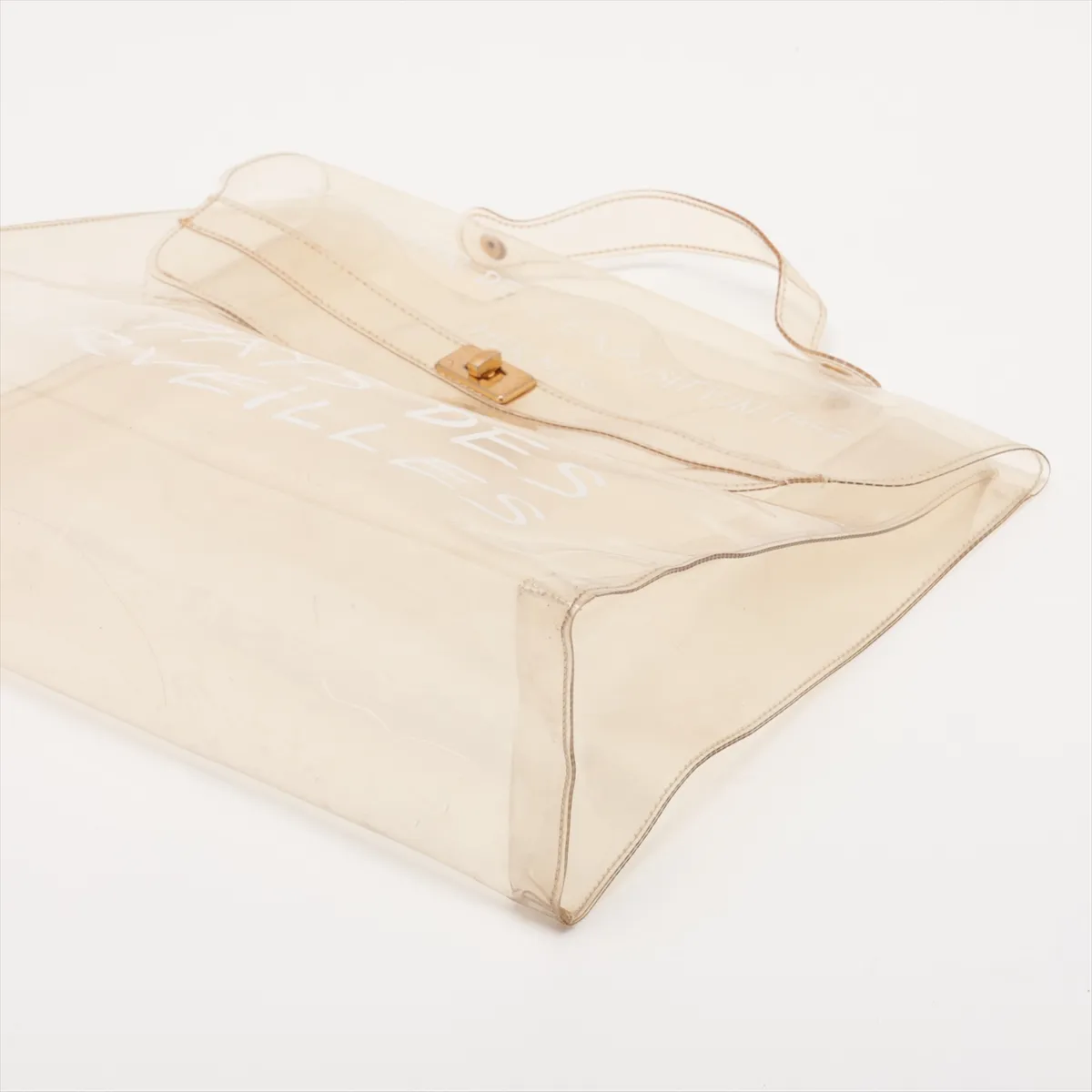 Vinyl Kelly bag, clear vinyl, gold hardware — view 3