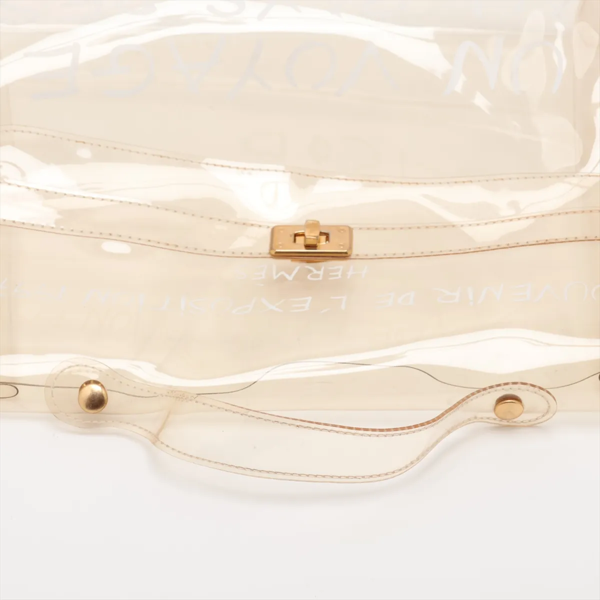 Vinyl Kelly bag, clear vinyl, gold hardware — view 5