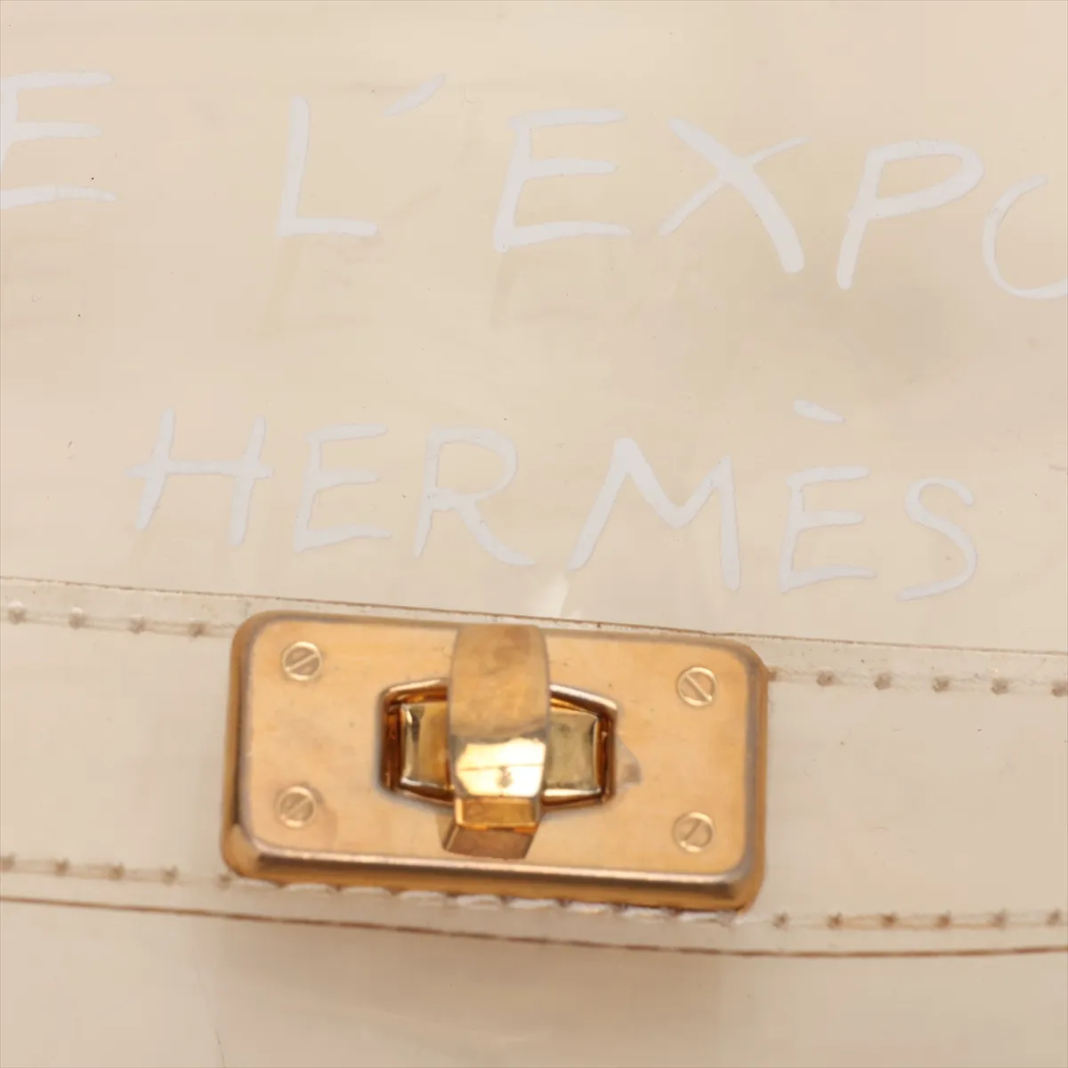 Vinyl Kelly bag, clear vinyl, gold hardware — view 8