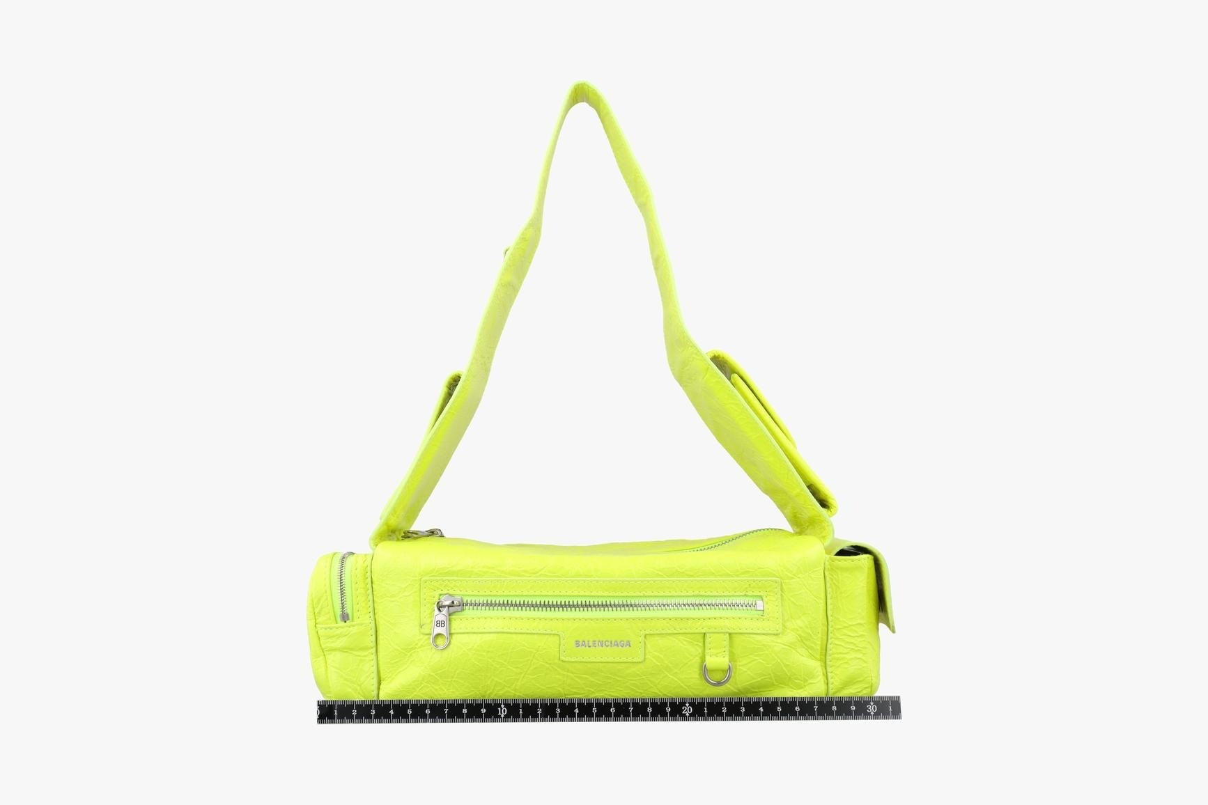 Super Busy XS Sling Bag, Leather, Green/Yellow — view 2