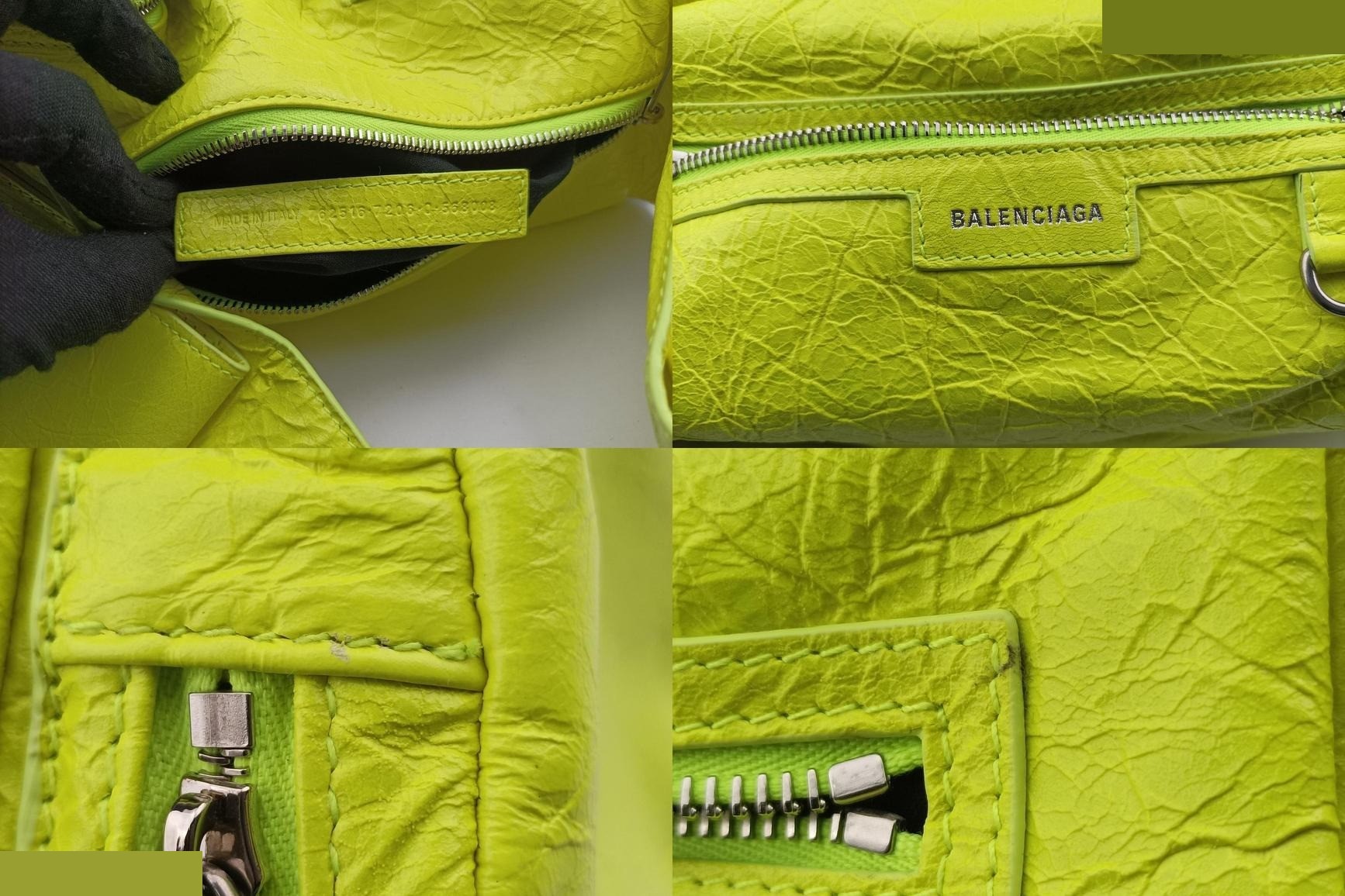 Super Busy XS Sling Bag, Leather, Green/Yellow — view 8