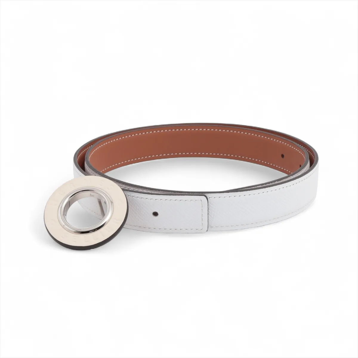 Serie W:2024 Belt 75 Leather White x Brown