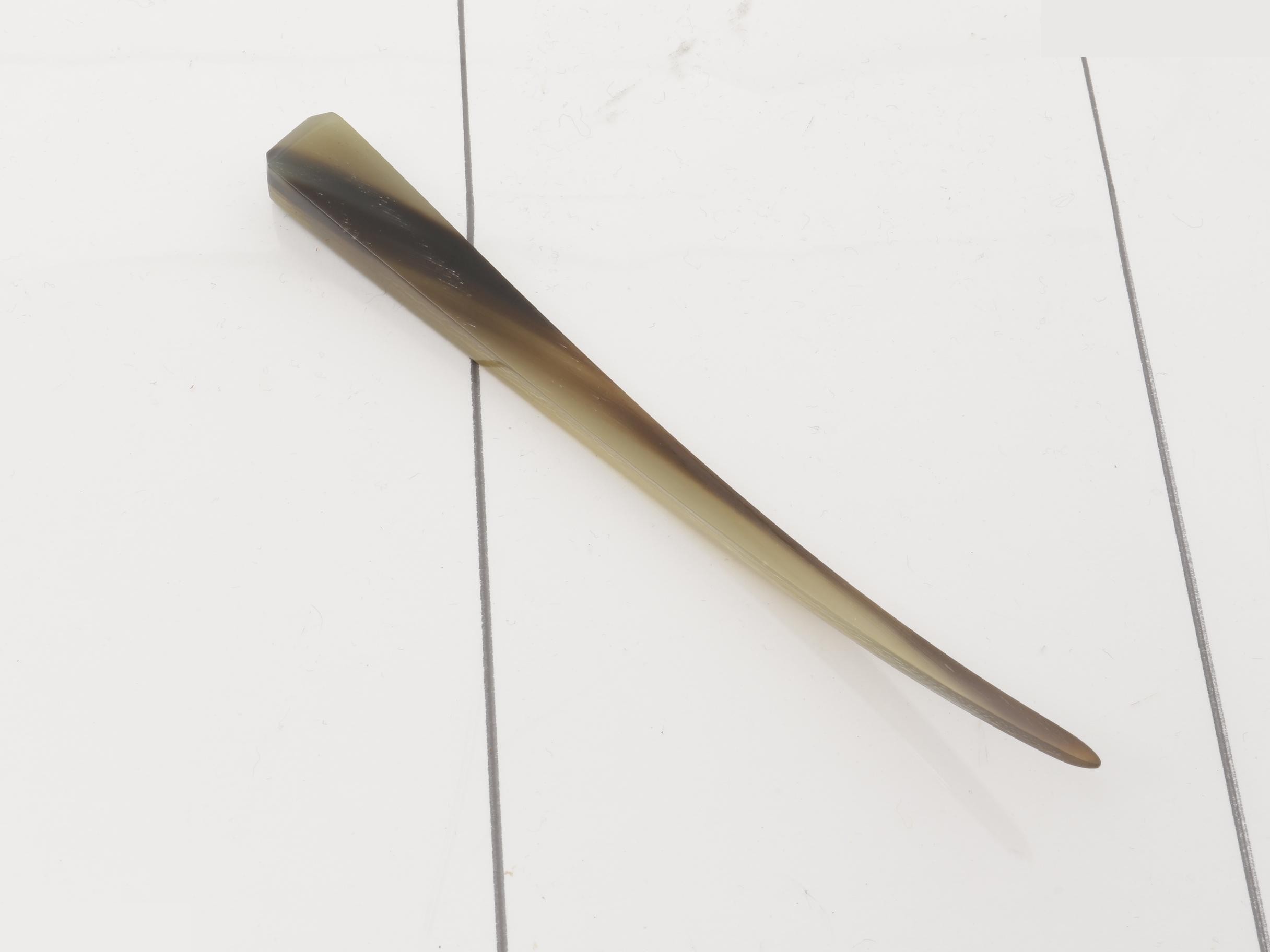 Buffalo Horn Hairpin (Kanzashi) with Sellier Motif — view 2