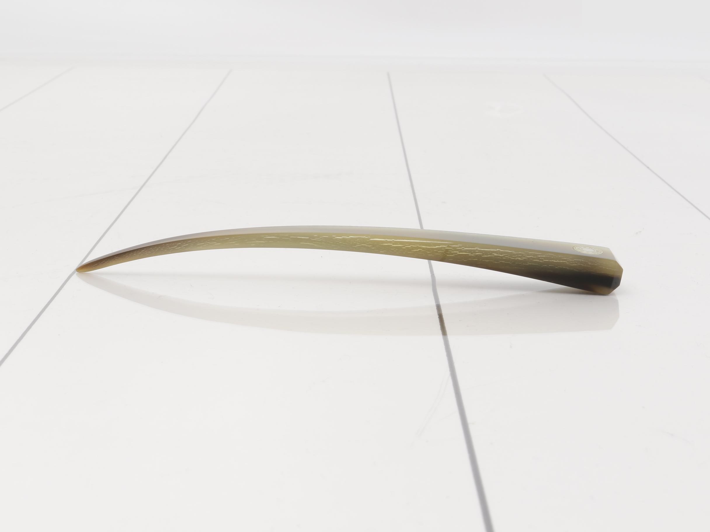 Buffalo Horn Hairpin (Kanzashi) with Sellier Motif — view 3