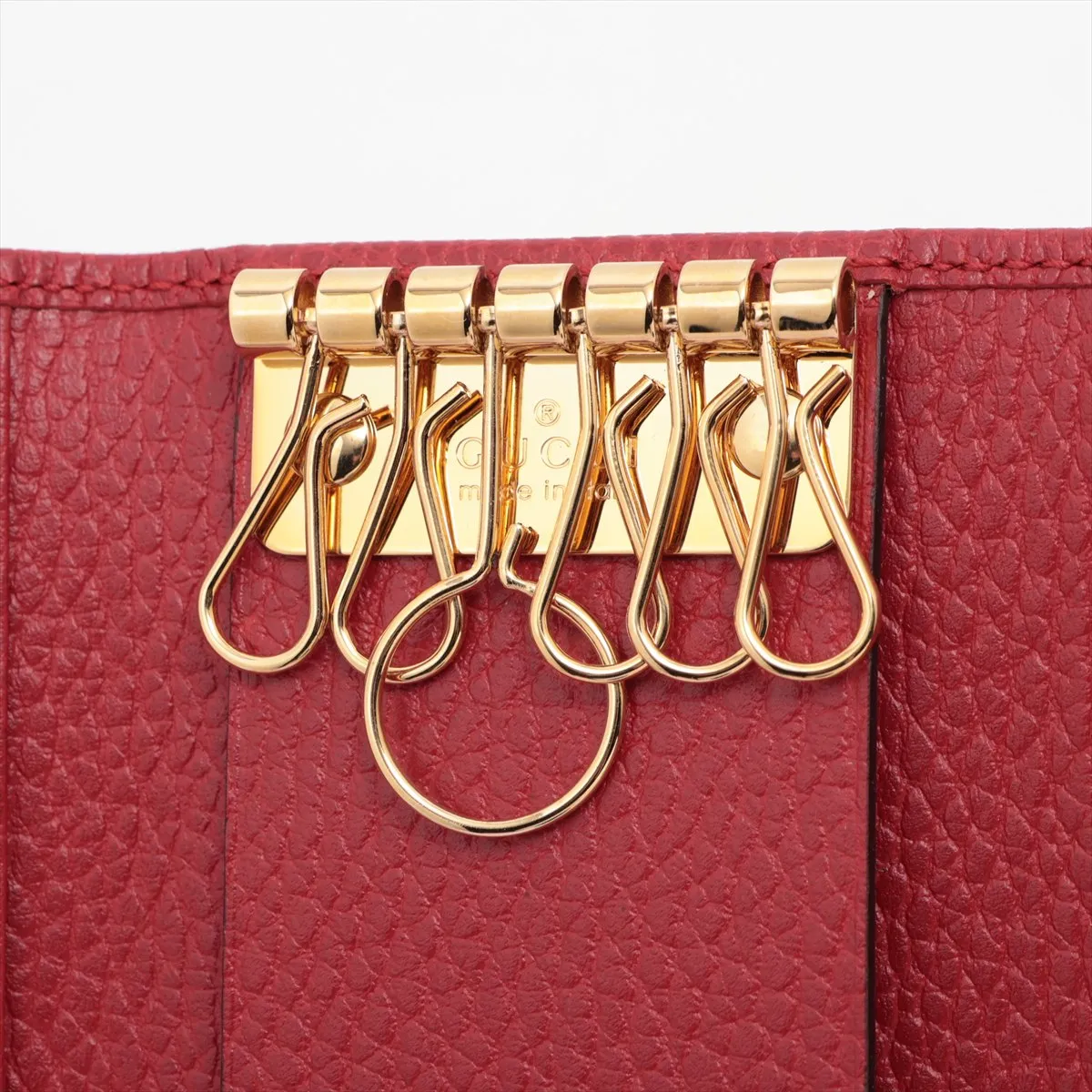 Bamboo GG Marmont 456118 Leather Key Case Red — view 5