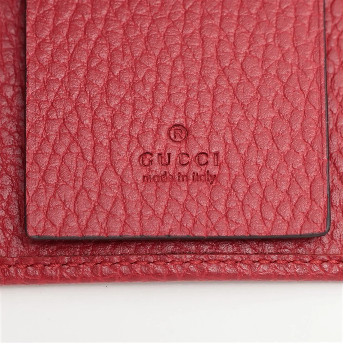 Bamboo GG Marmont 456118 Leather Key Case Red — view 6