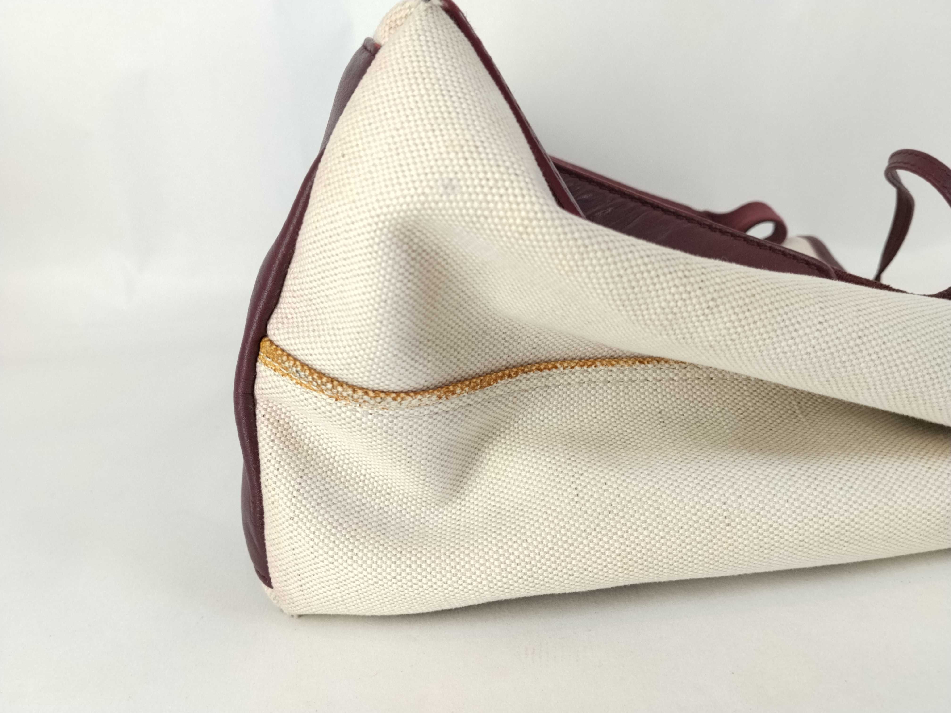 Navy Cabas Shoulder Bag, Canvas, Purple Tote Bag — view 12