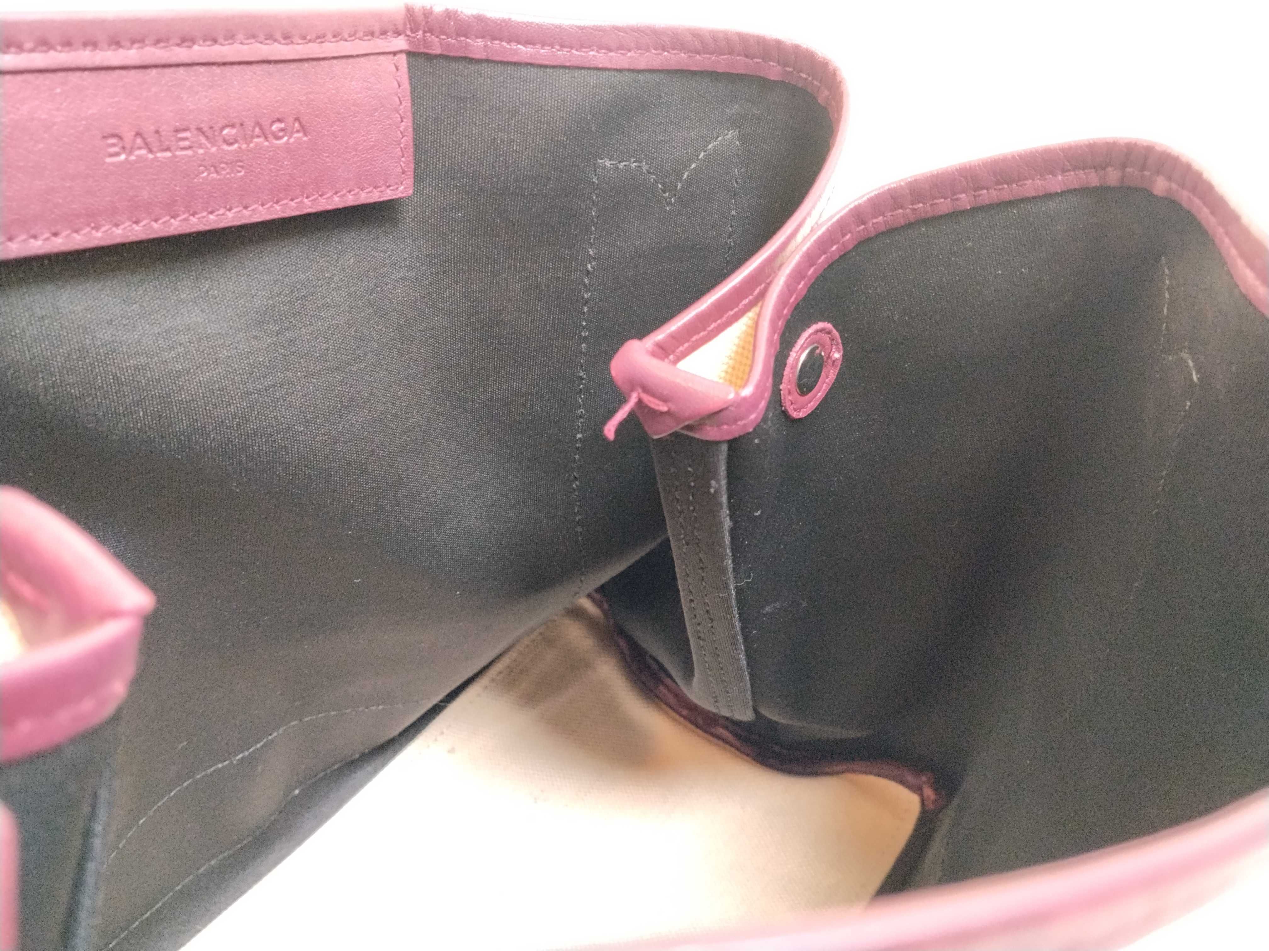 Navy Cabas Shoulder Bag, Canvas, Purple Tote Bag — view 9