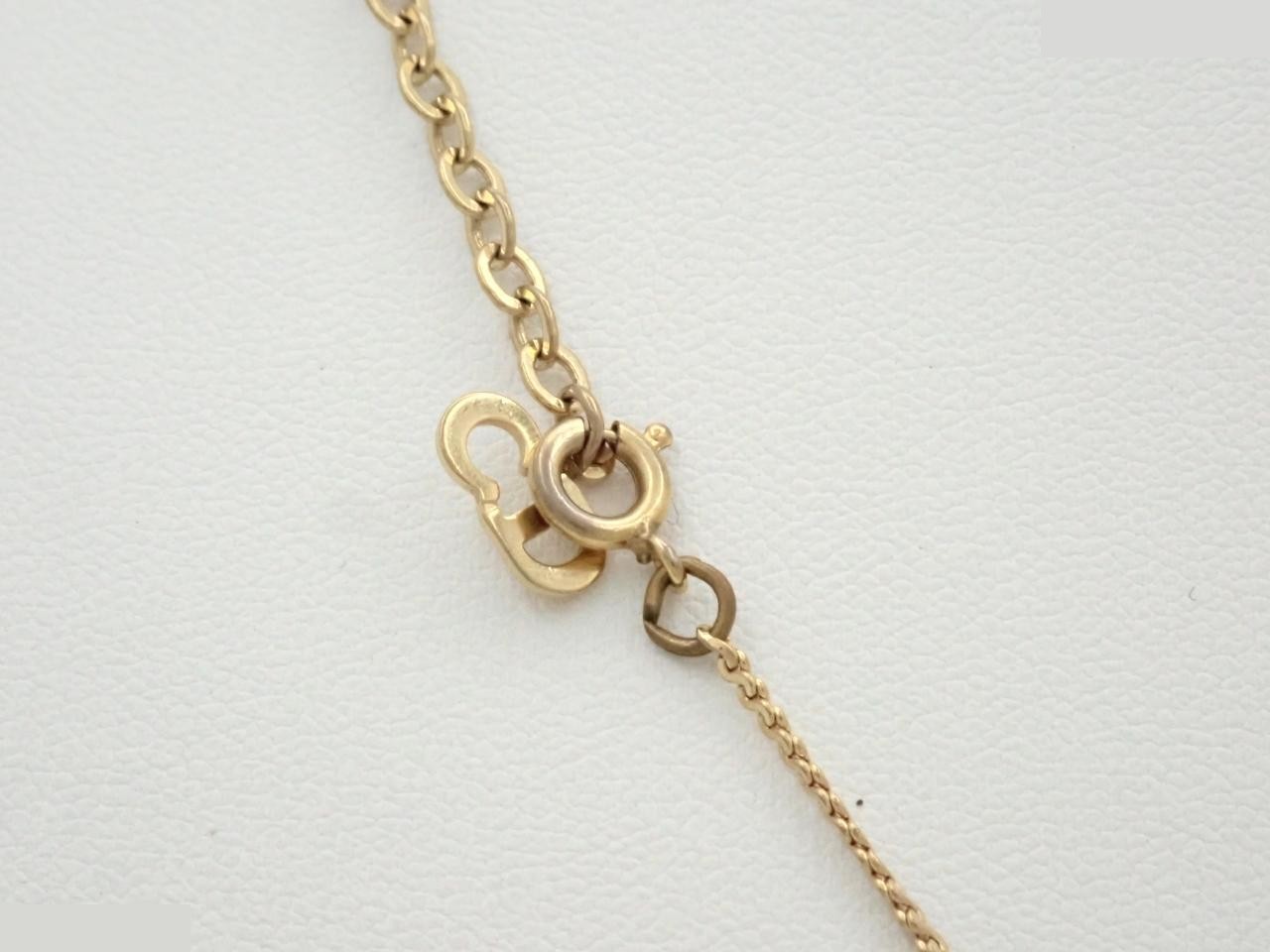 CD logo necklace, chain approximately 44cm long. — view 2