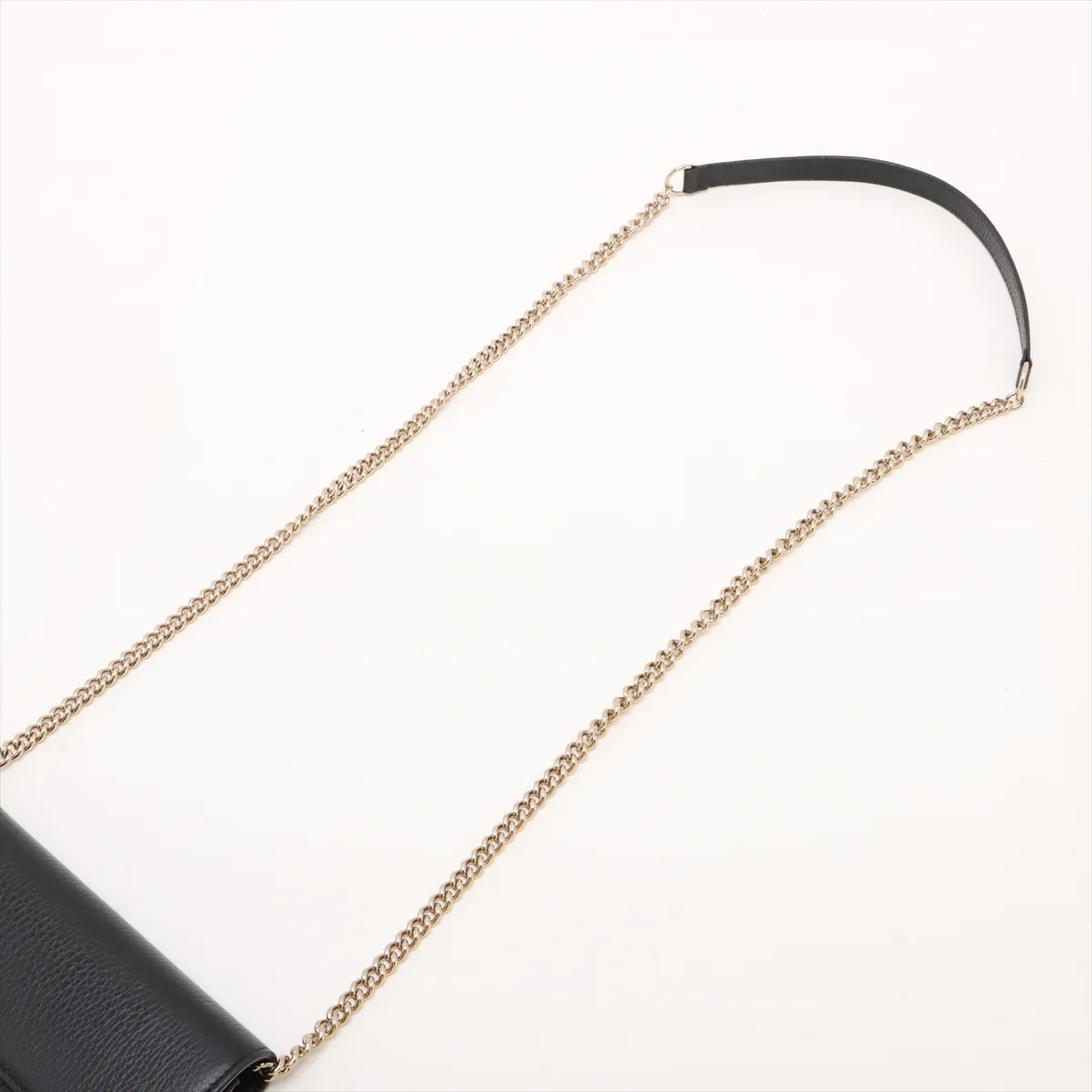 Interlocking G Leather Chain Wallet, Black, 510314 (Outlet) — view 5