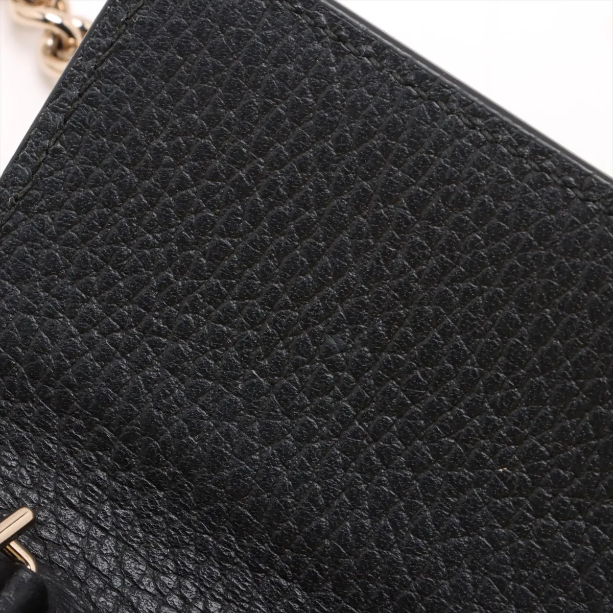 Interlocking G Leather Chain Wallet, Black, 510314 (Outlet) — view 9