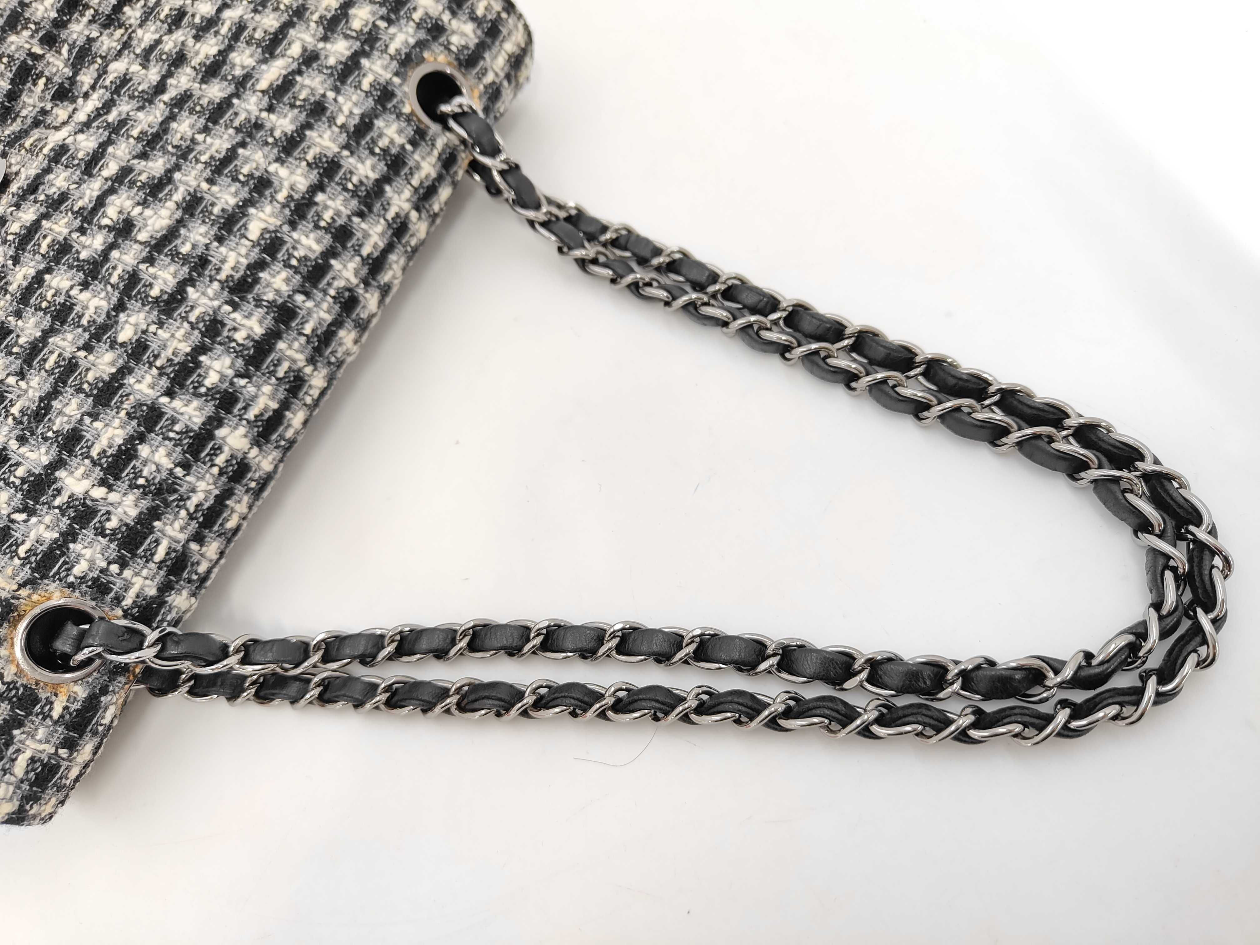 Tweed Double Flap Chain Shoulder Bag (Series 9) — view 4
