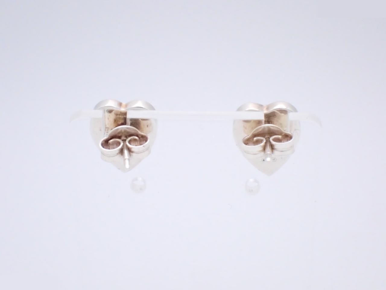 Heart-shaped earrings, sterling silver (SV925), 3.4g — view 2