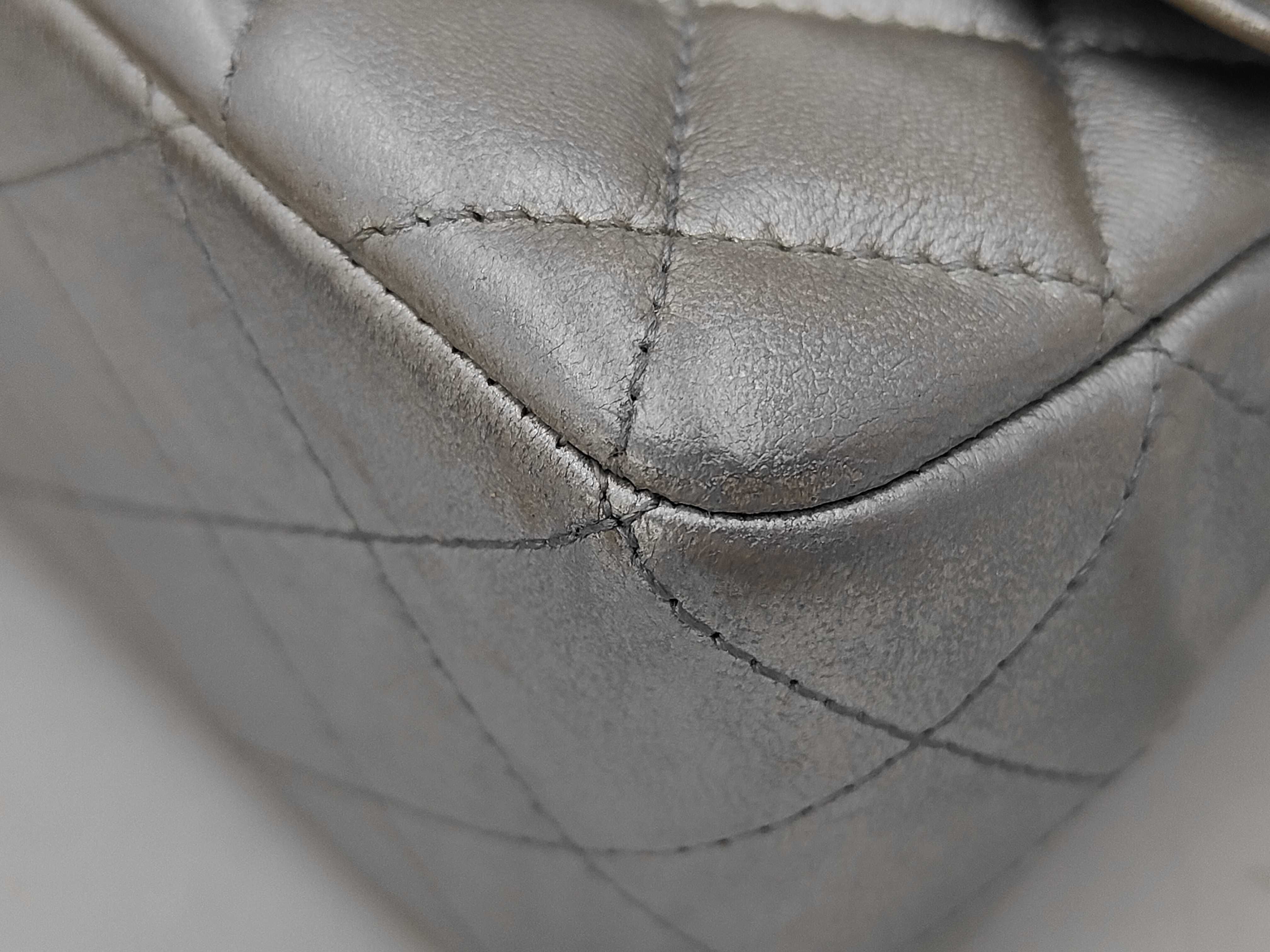 Mini Matelassé Chain Shoulder Bag with Silver Hardware, Lambskin Leather — view 3