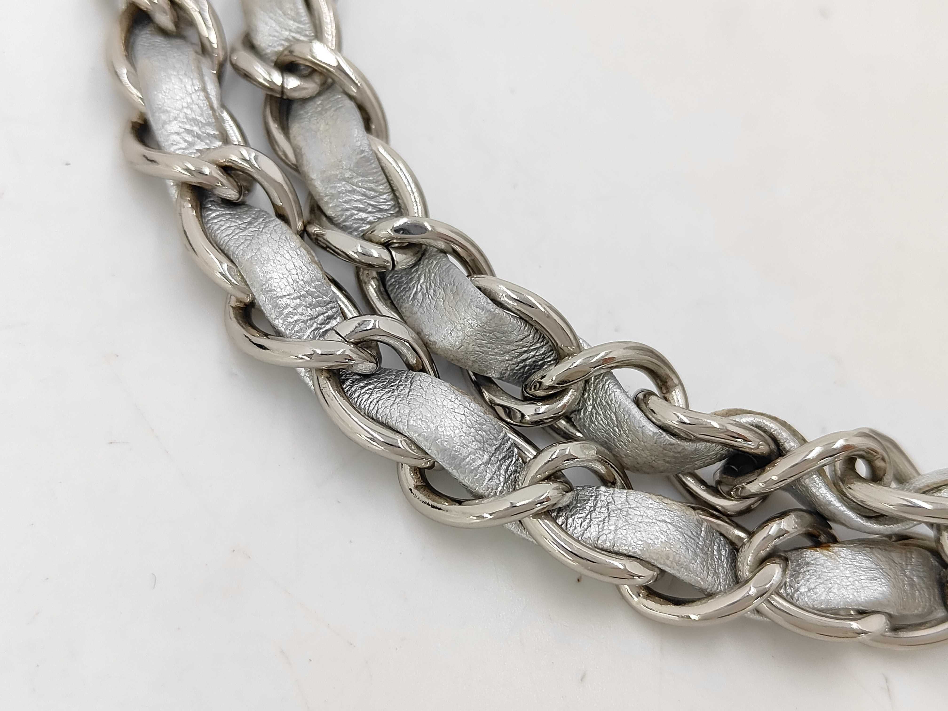 Mini Matelassé Chain Shoulder Bag with Silver Hardware, Lambskin Leather — view 6