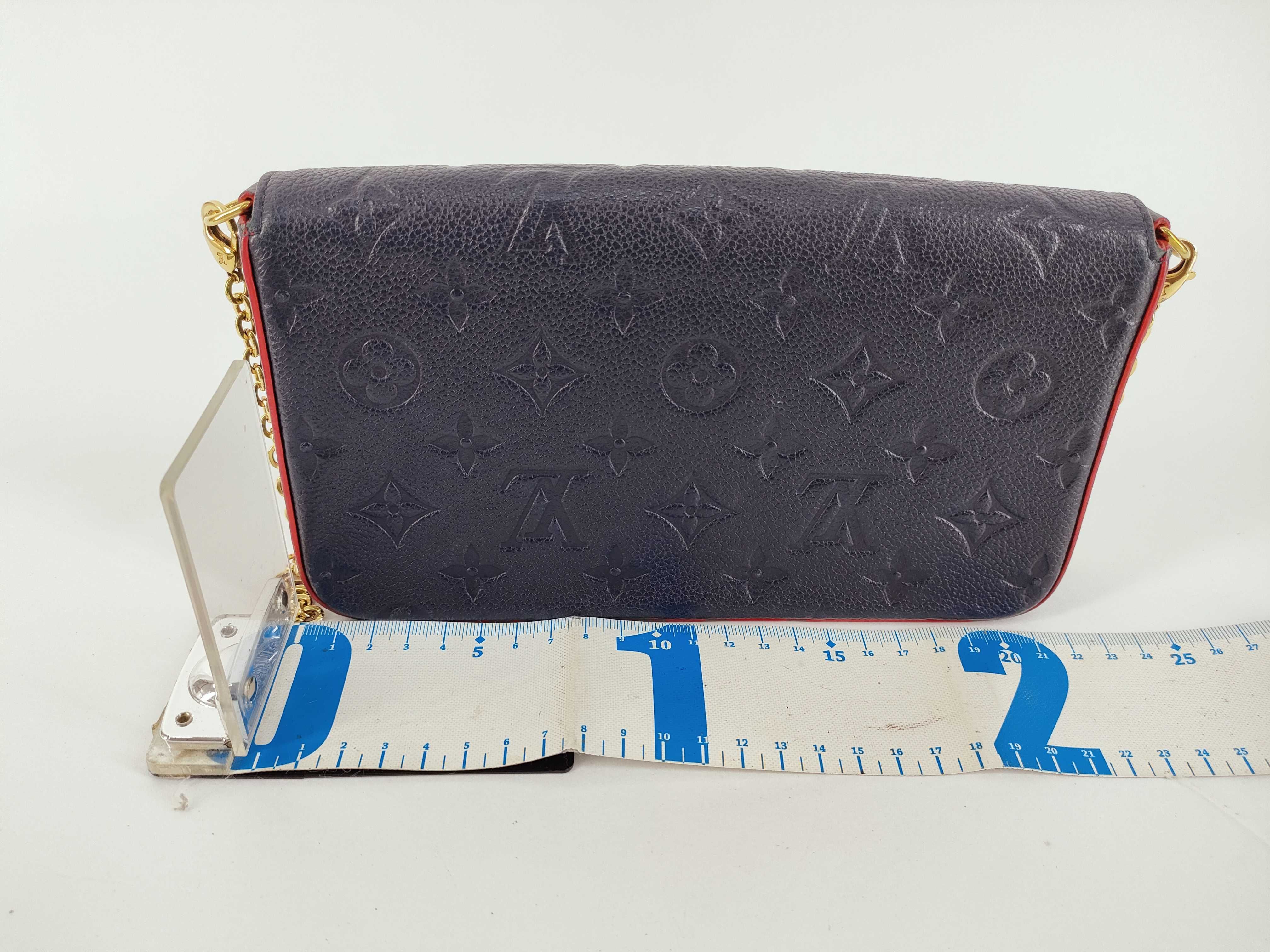 Monogram Empreinte Louis Vuitton Empreinte Pochette Felicie Marine Rouge RFID Shoulder Bag — view 2
