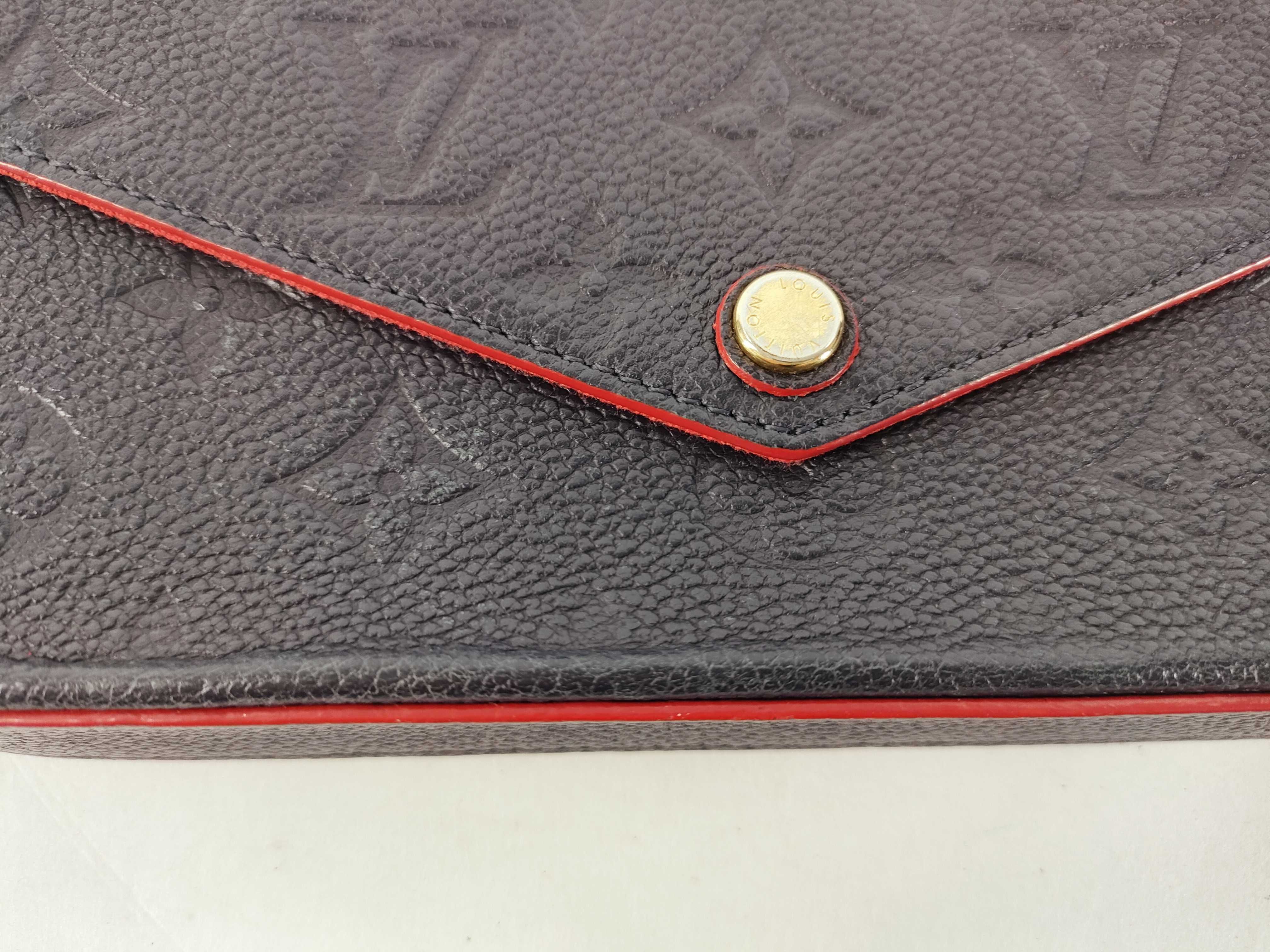 Monogram Empreinte Louis Vuitton Empreinte Pochette Felicie Marine Rouge RFID Shoulder Bag — view 12