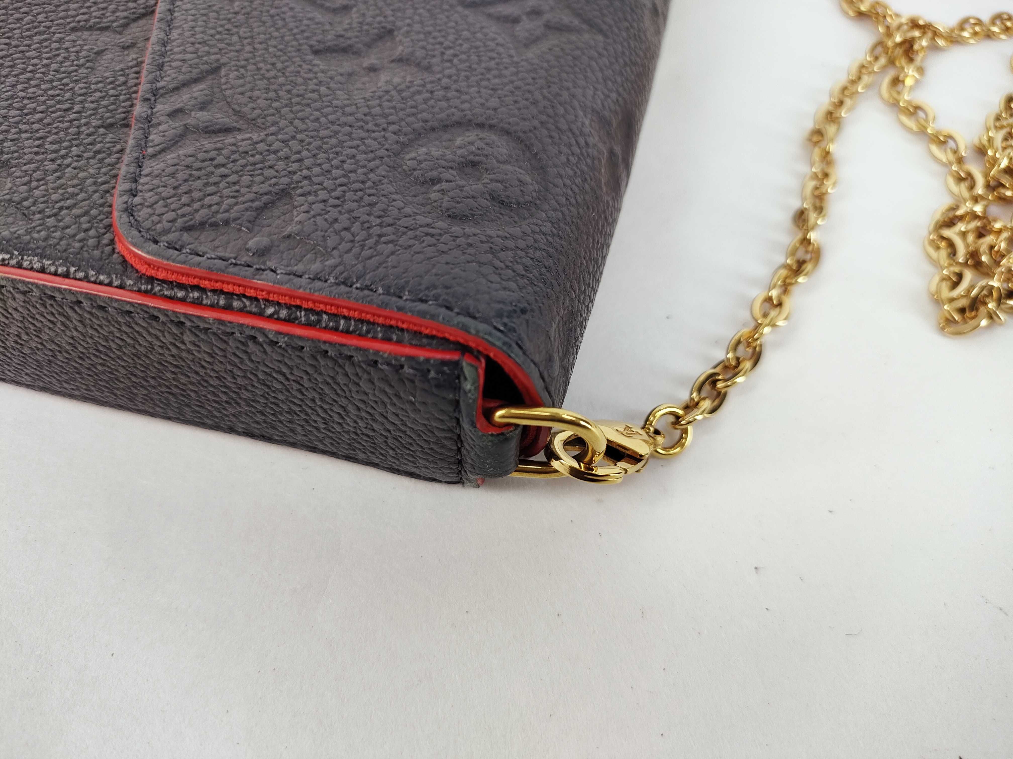 Monogram Empreinte Louis Vuitton Empreinte Pochette Felicie Marine Rouge RFID Shoulder Bag — view 5