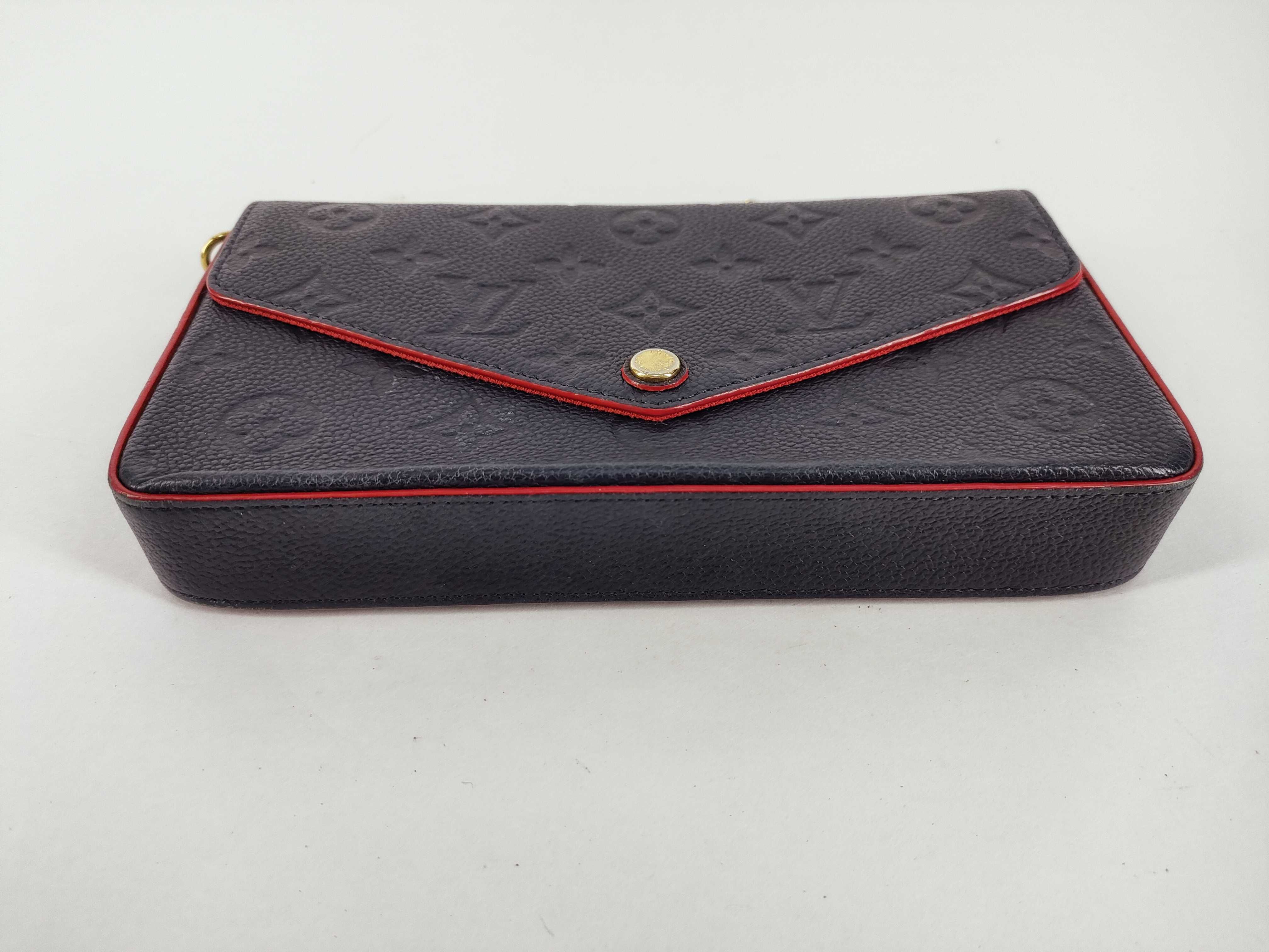 Monogram Empreinte Louis Vuitton Empreinte Pochette Felicie Marine Rouge RFID Shoulder Bag — view 7