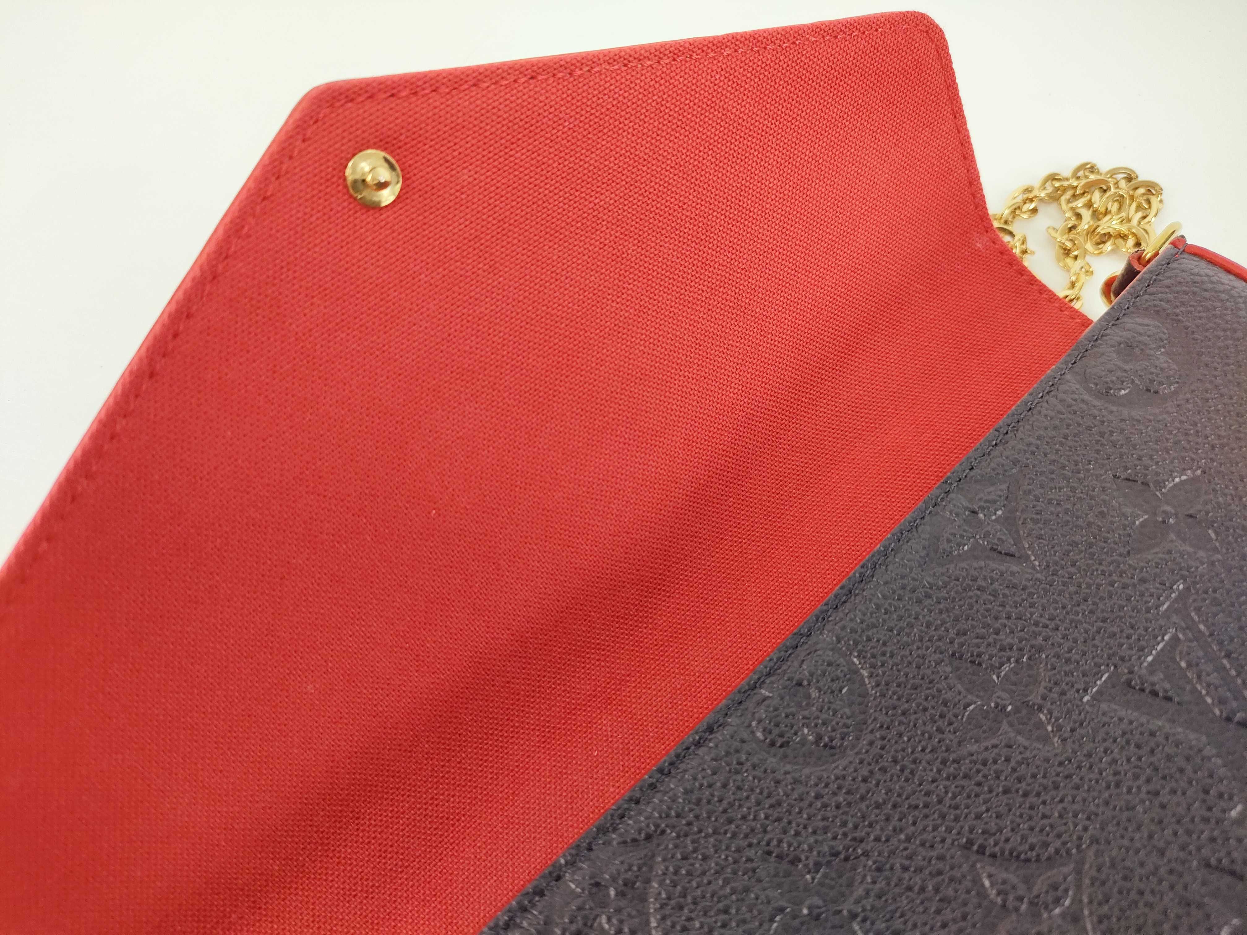 Monogram Empreinte Louis Vuitton Empreinte Pochette Felicie Marine Rouge RFID Shoulder Bag — view 9