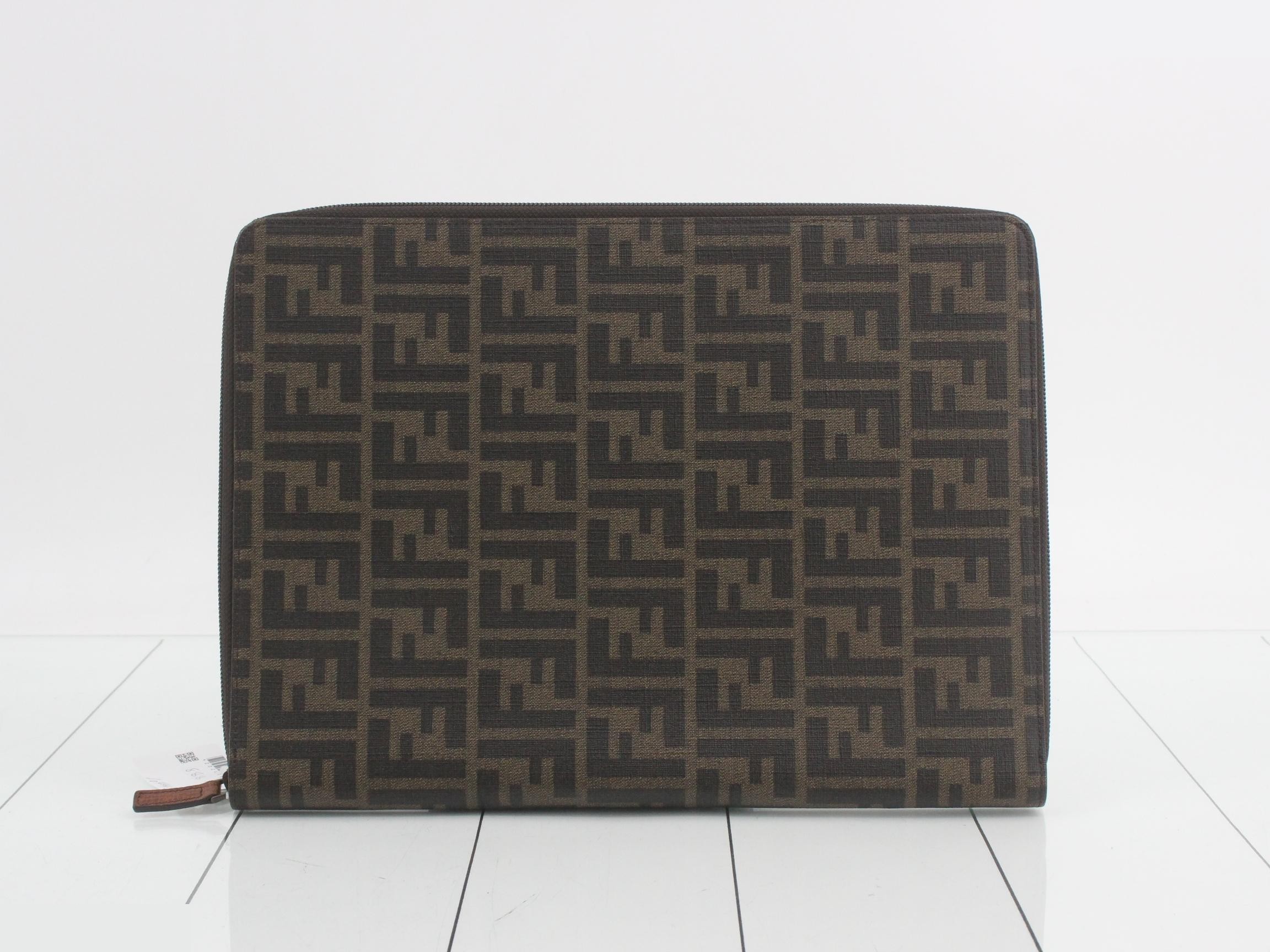 Zucca clutch bag, PVC, brown