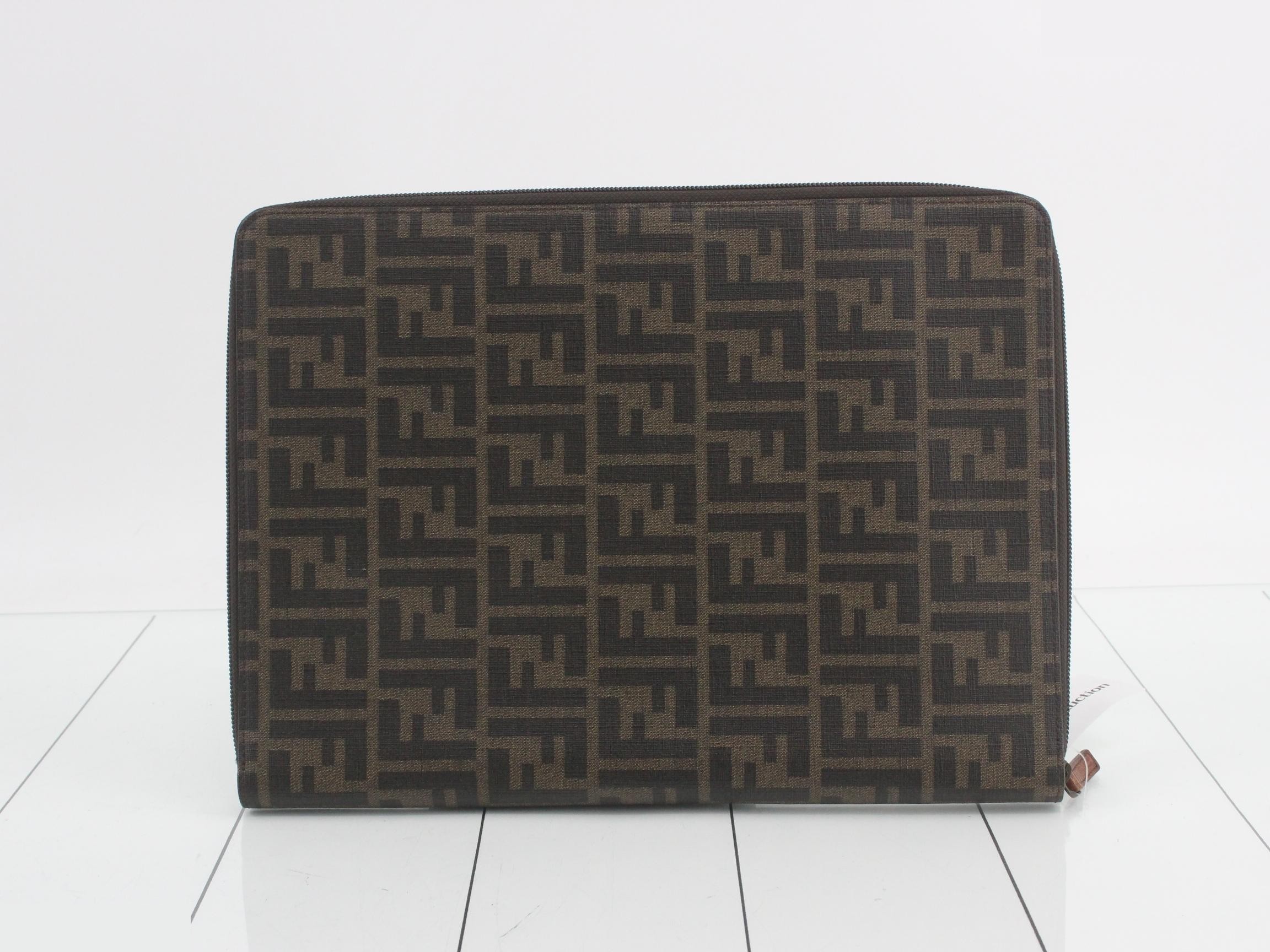 Zucca clutch bag, PVC, brown — view 2