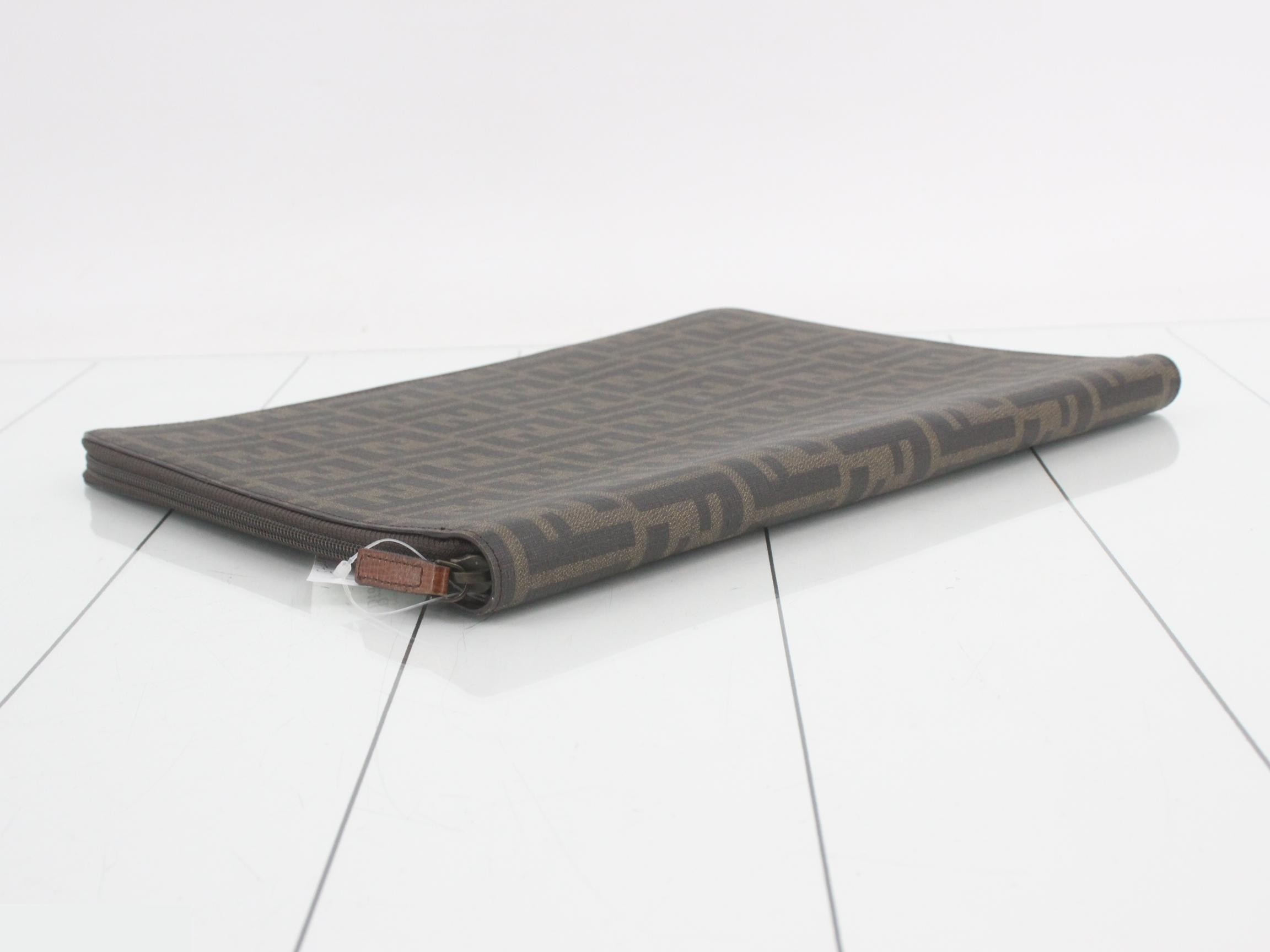 Zucca clutch bag, PVC, brown — view 5
