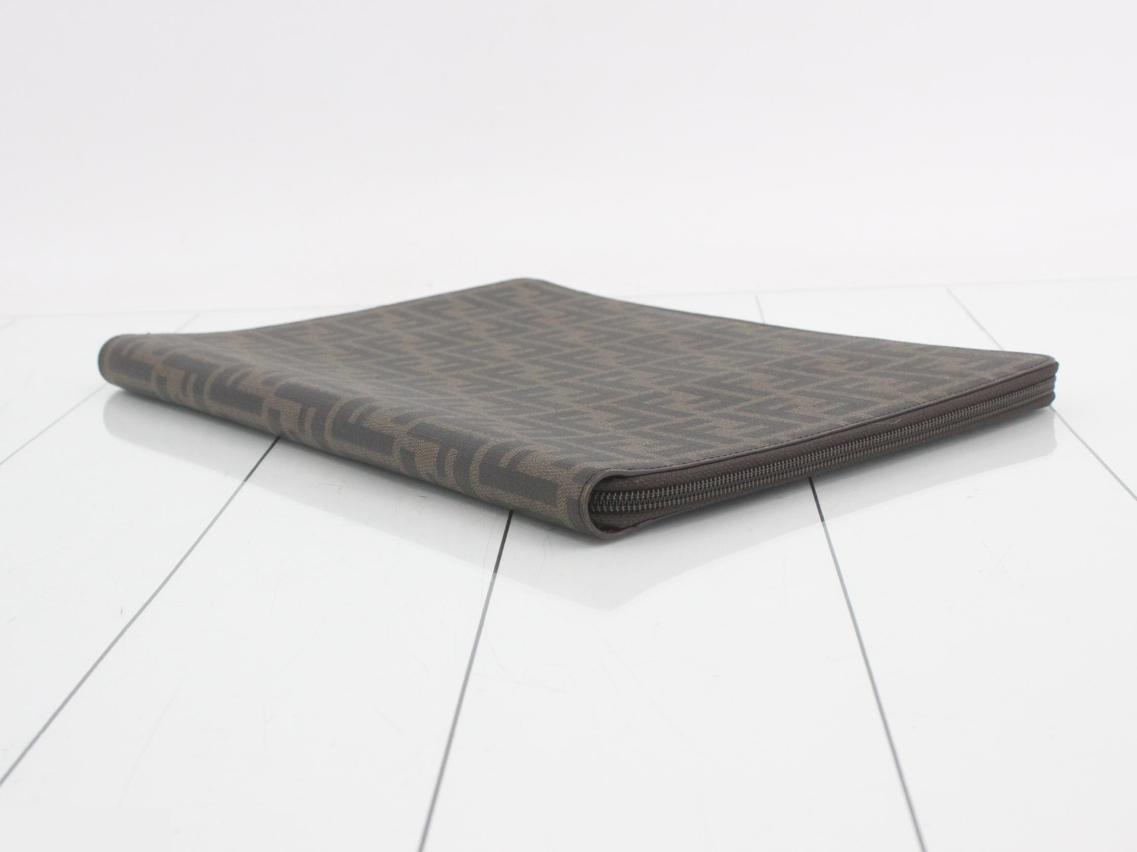 Zucca clutch bag, PVC, brown — view 6