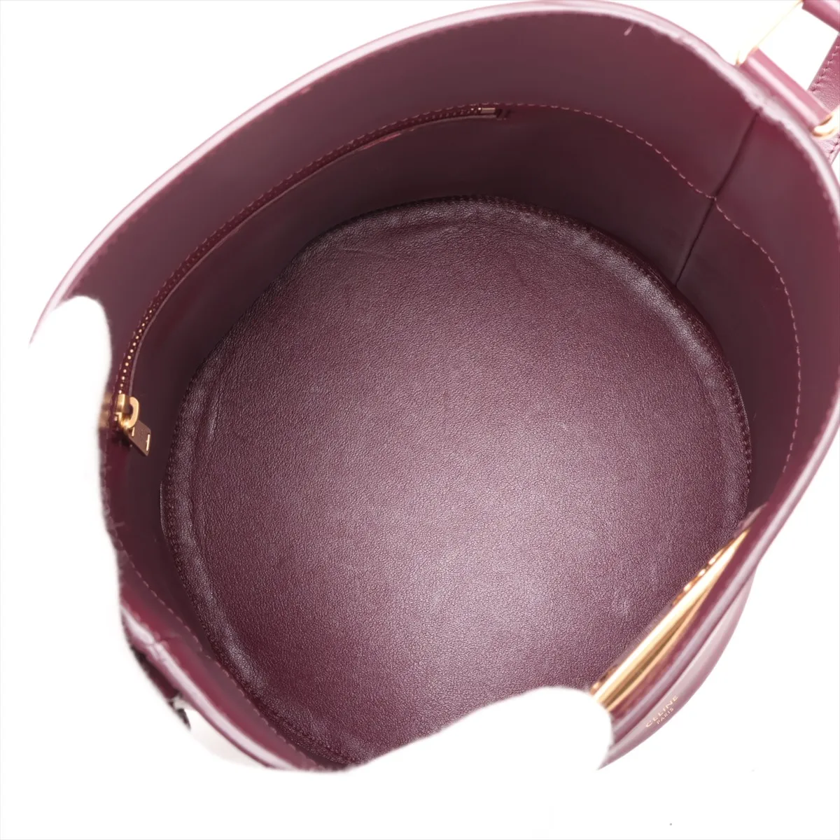 Triomphe Maillon Leather Shoulder Bag, Bordeaux — view 6