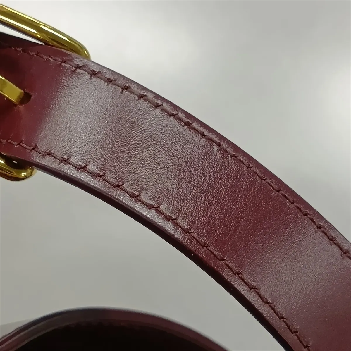 Triomphe Maillon Leather Shoulder Bag, Bordeaux — view 10