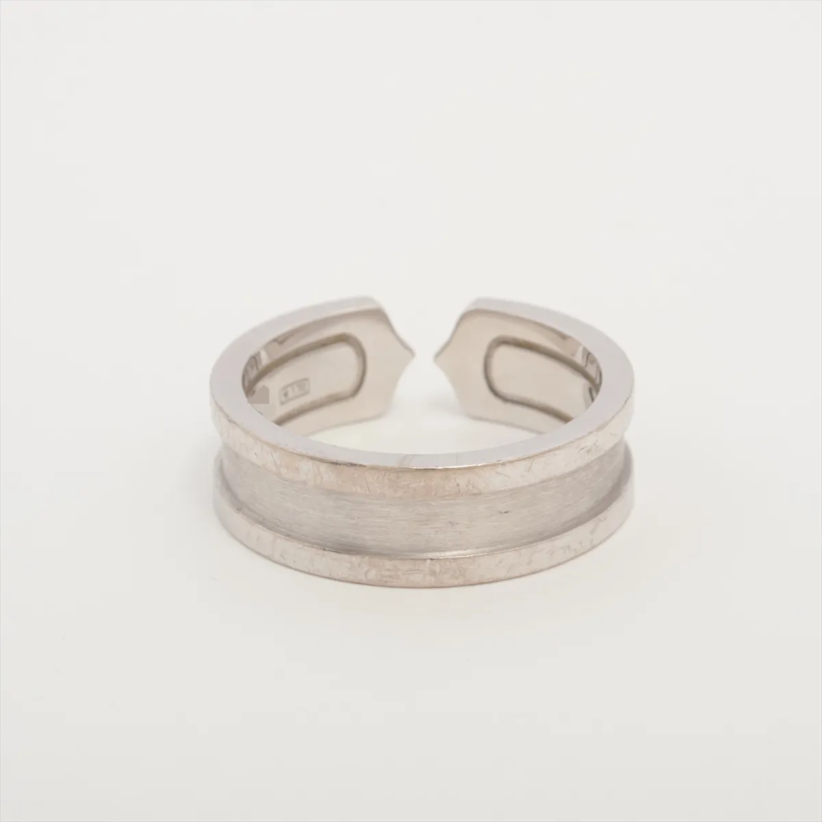 C2 Diamond Ring, 750 (WG), 8.1g, Size 55, NO. 5093, dents, — view 2