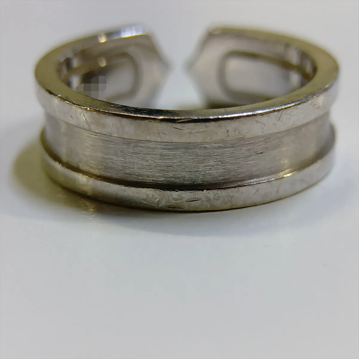 C2 Diamond Ring, 750 (WG), 8.1g, Size 55, NO. 5093, dents, — view 7