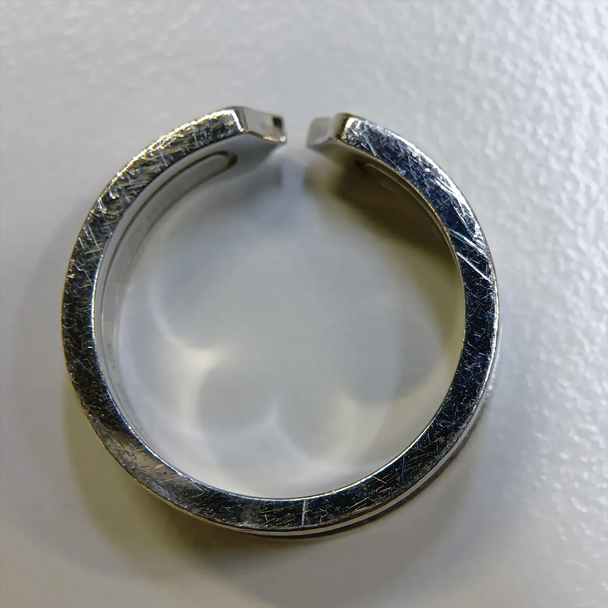 C2 Diamond Ring, 750 (WG), 8.1g, Size 55, NO. 5093, dents, — view 8