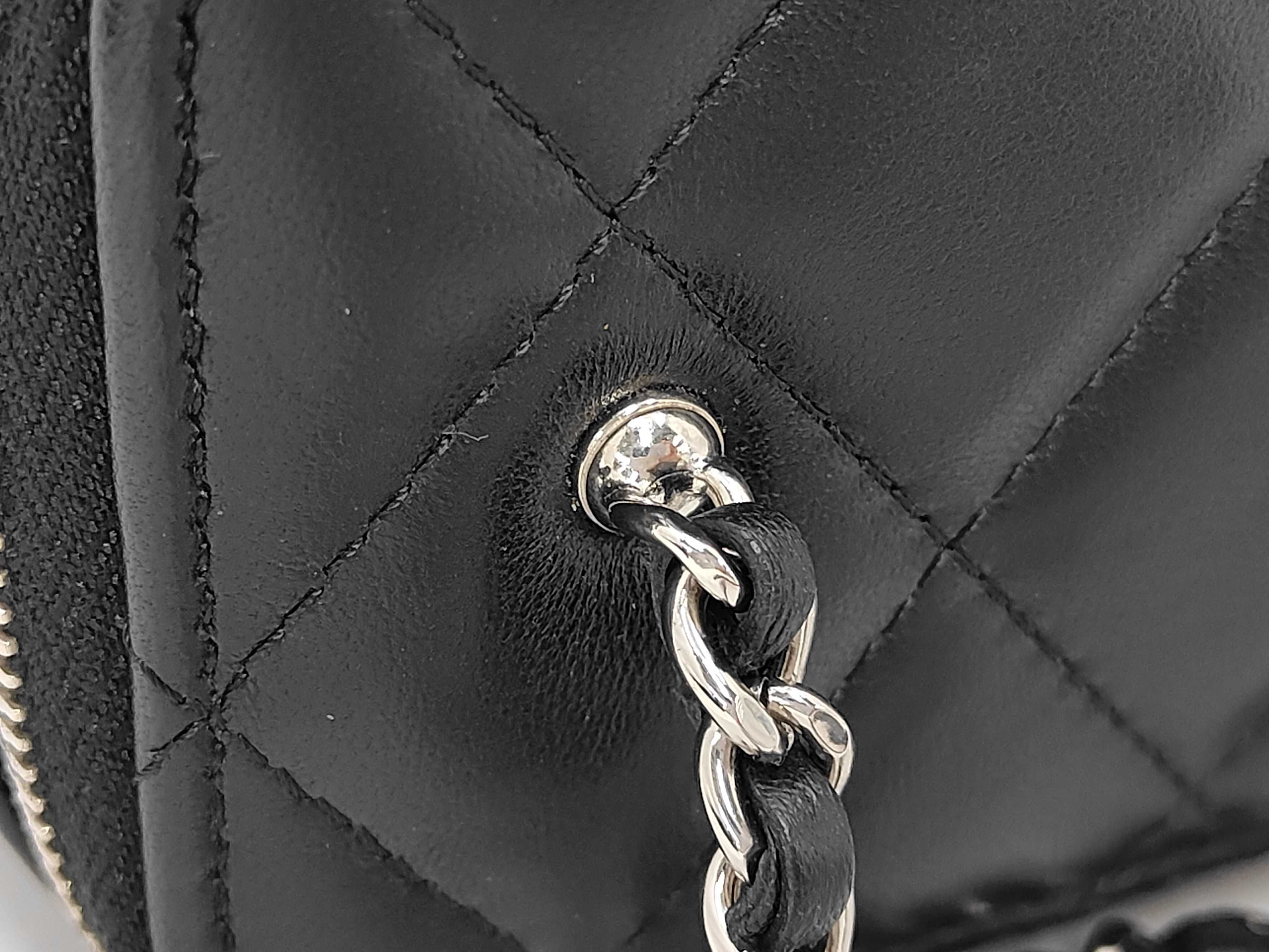 Matelassé Vanity Chain Shoulder Bag, Lambskin, Black, Silver Hardware. — view 6
