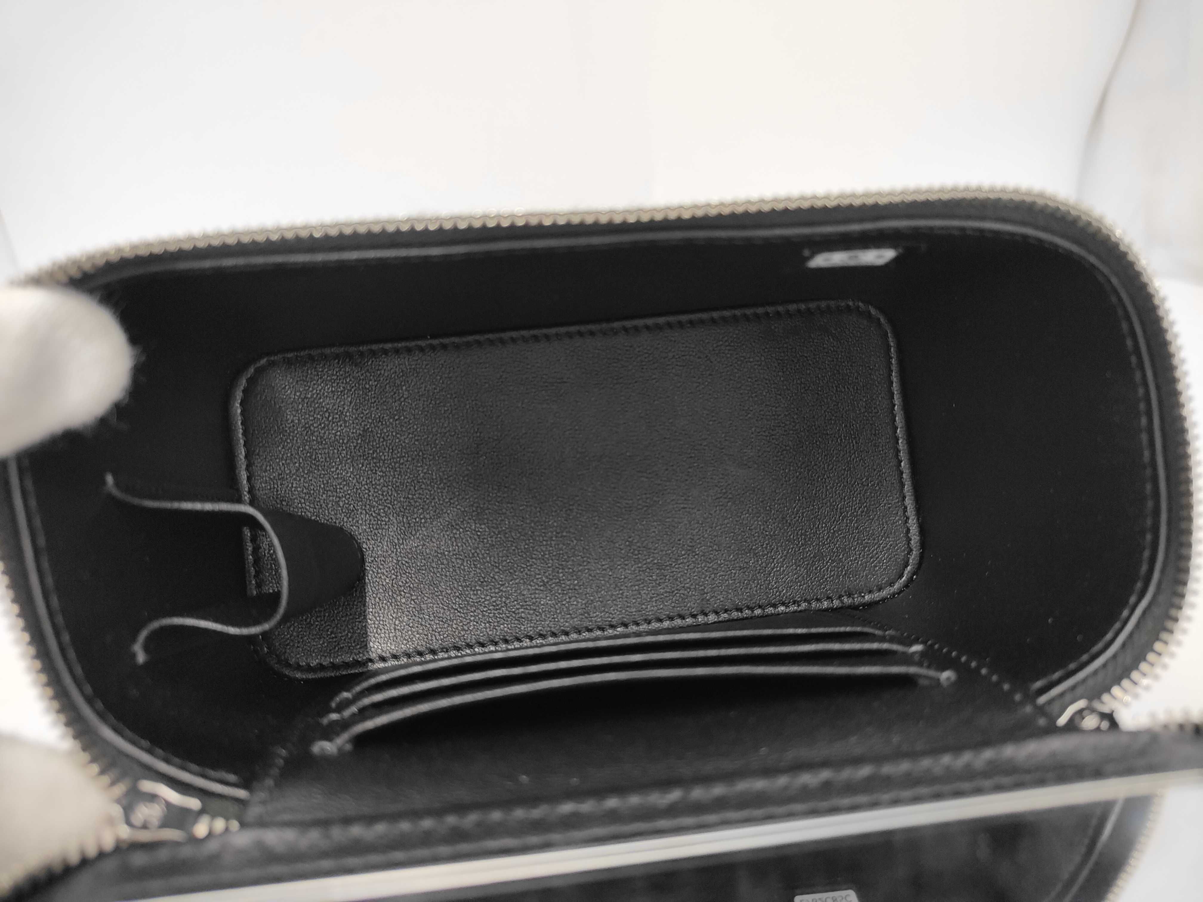 Matelassé Vanity Chain Shoulder Bag, Lambskin, Black, Silver Hardware. — view 8