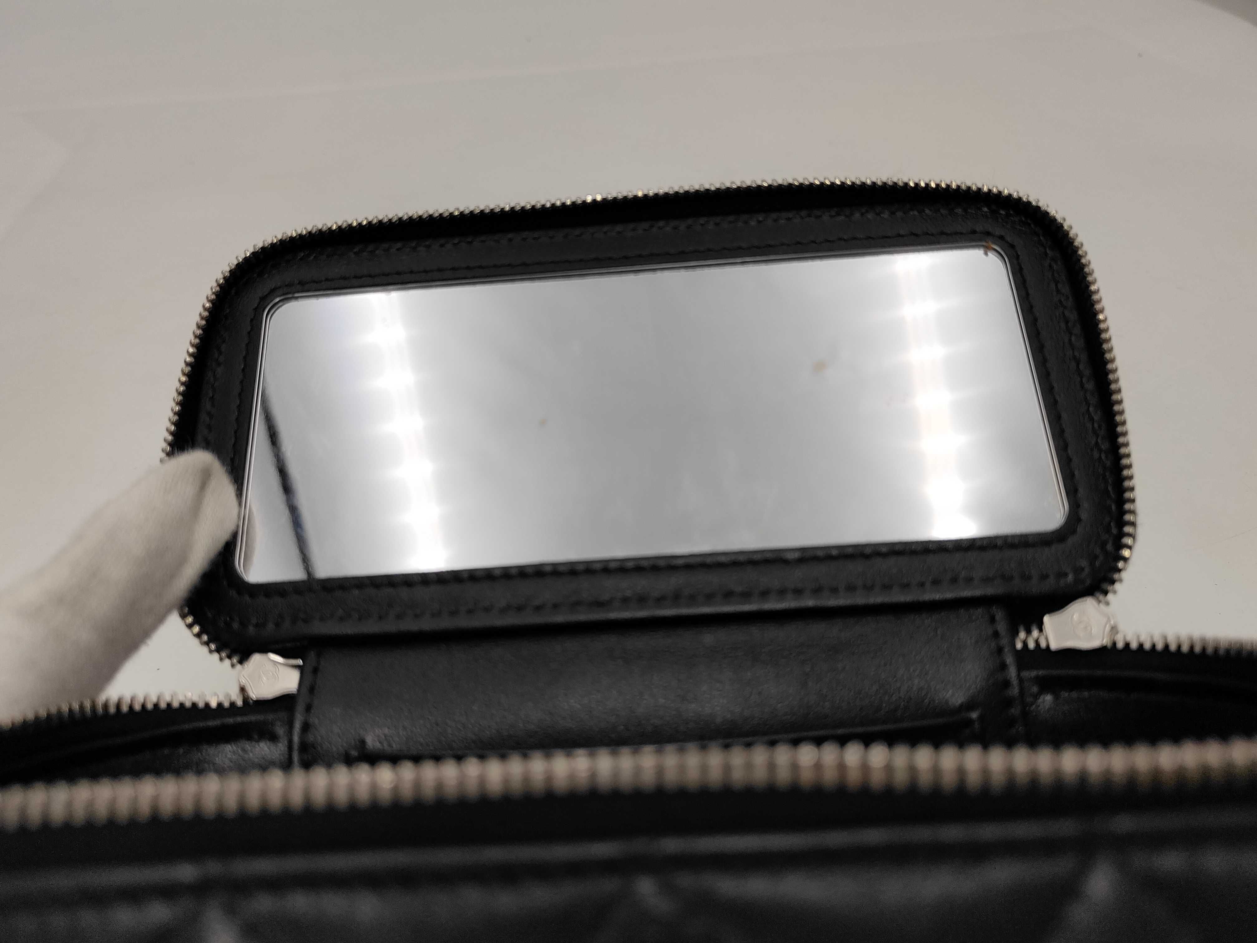 Matelassé Vanity Chain Shoulder Bag, Lambskin, Black, Silver Hardware. — view 9
