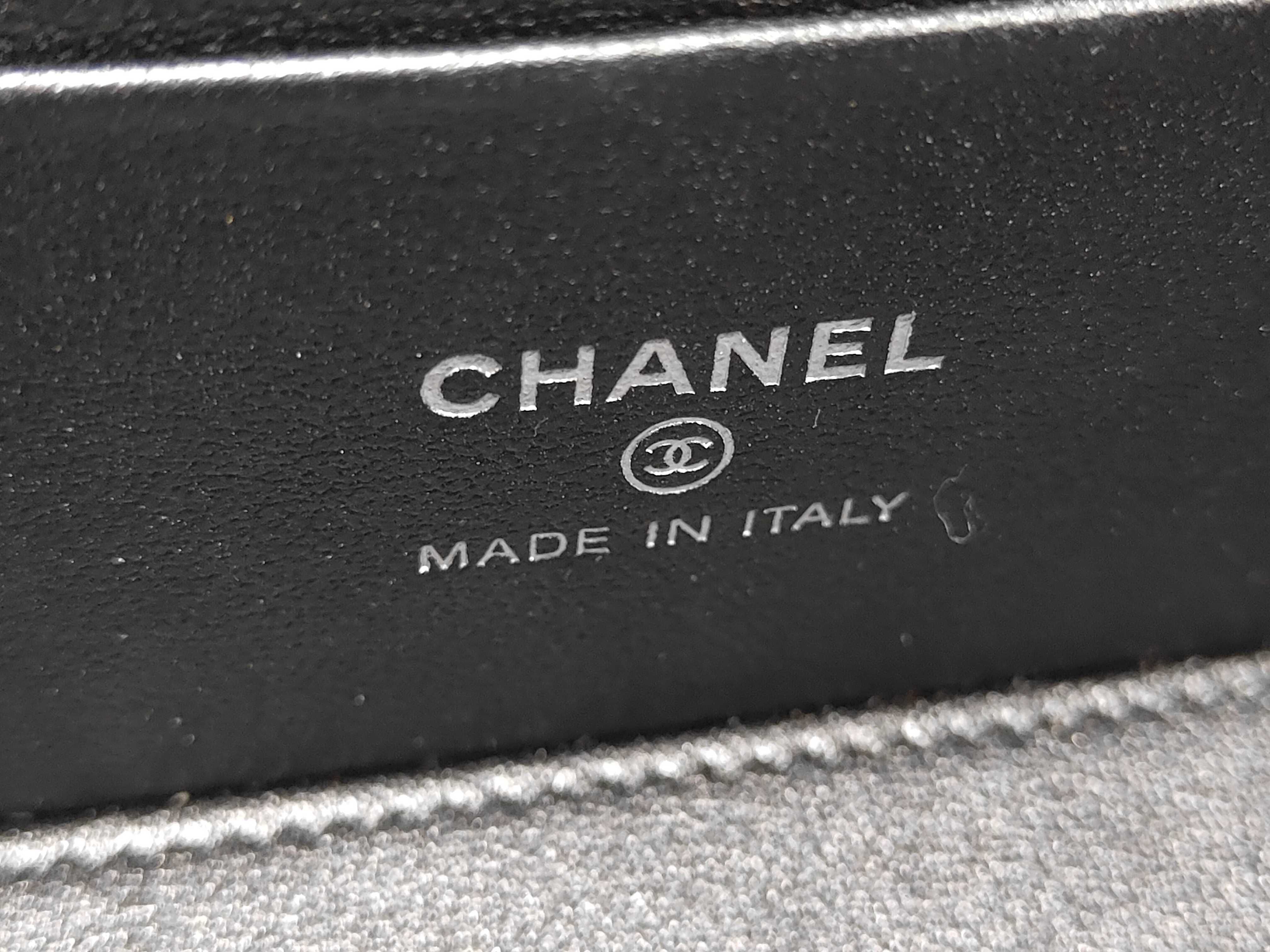 Matelassé Vanity Chain Shoulder Bag, Lambskin, Black, Silver Hardware. — view 10