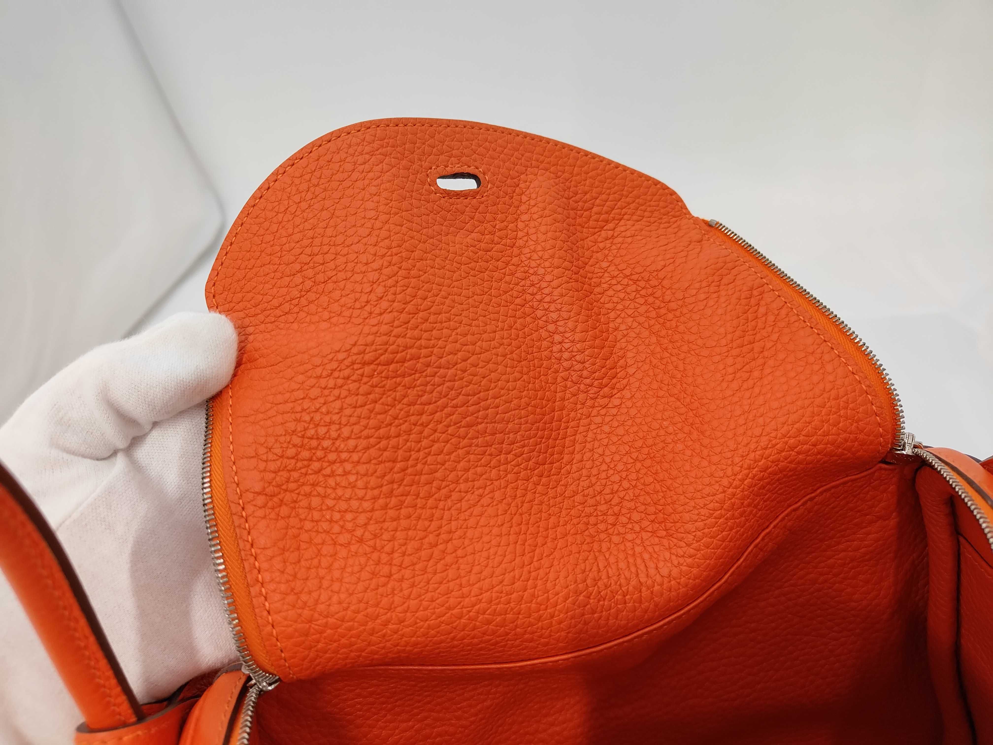 Lindy 26 Taurillon Clemence Orange Z Stamp Handbag — view 9