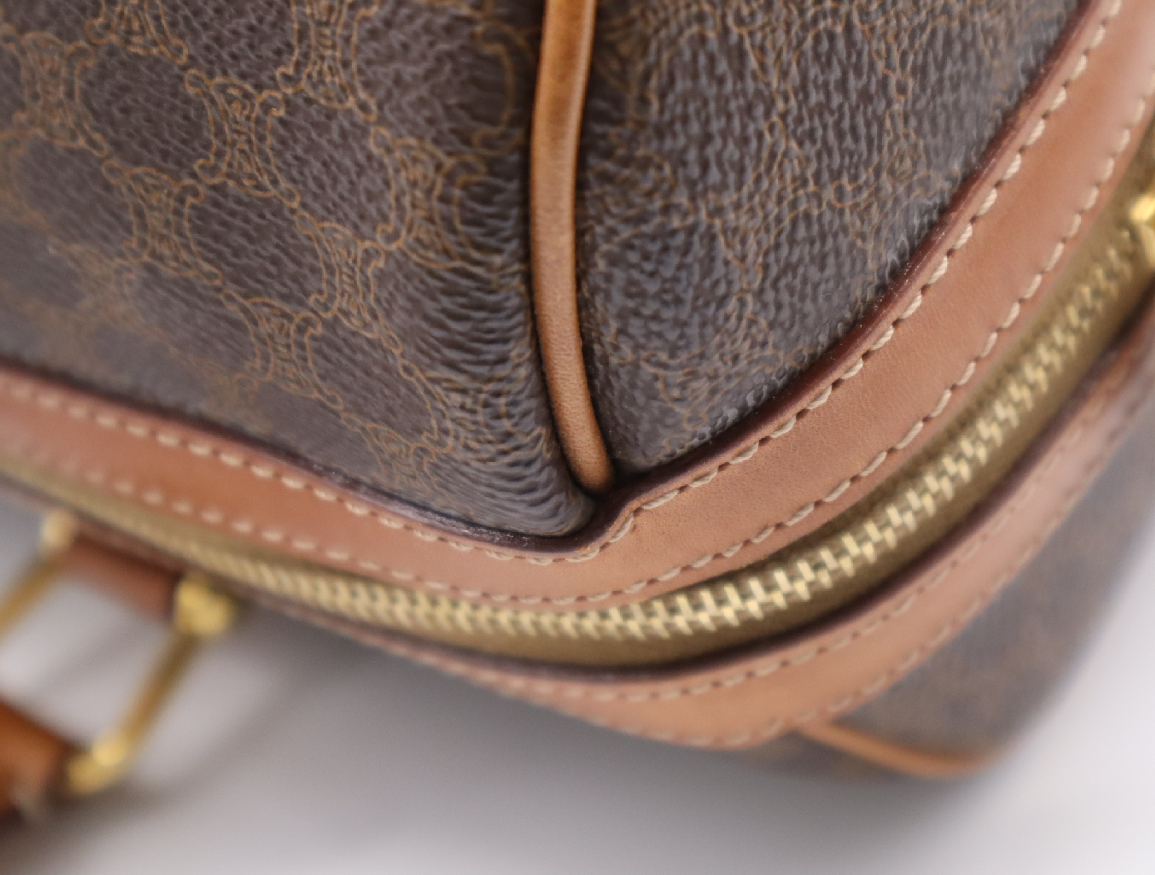 PVC/Leather Macadam Mini Boston Bag, Brown/Light Brown Handbag — view 11