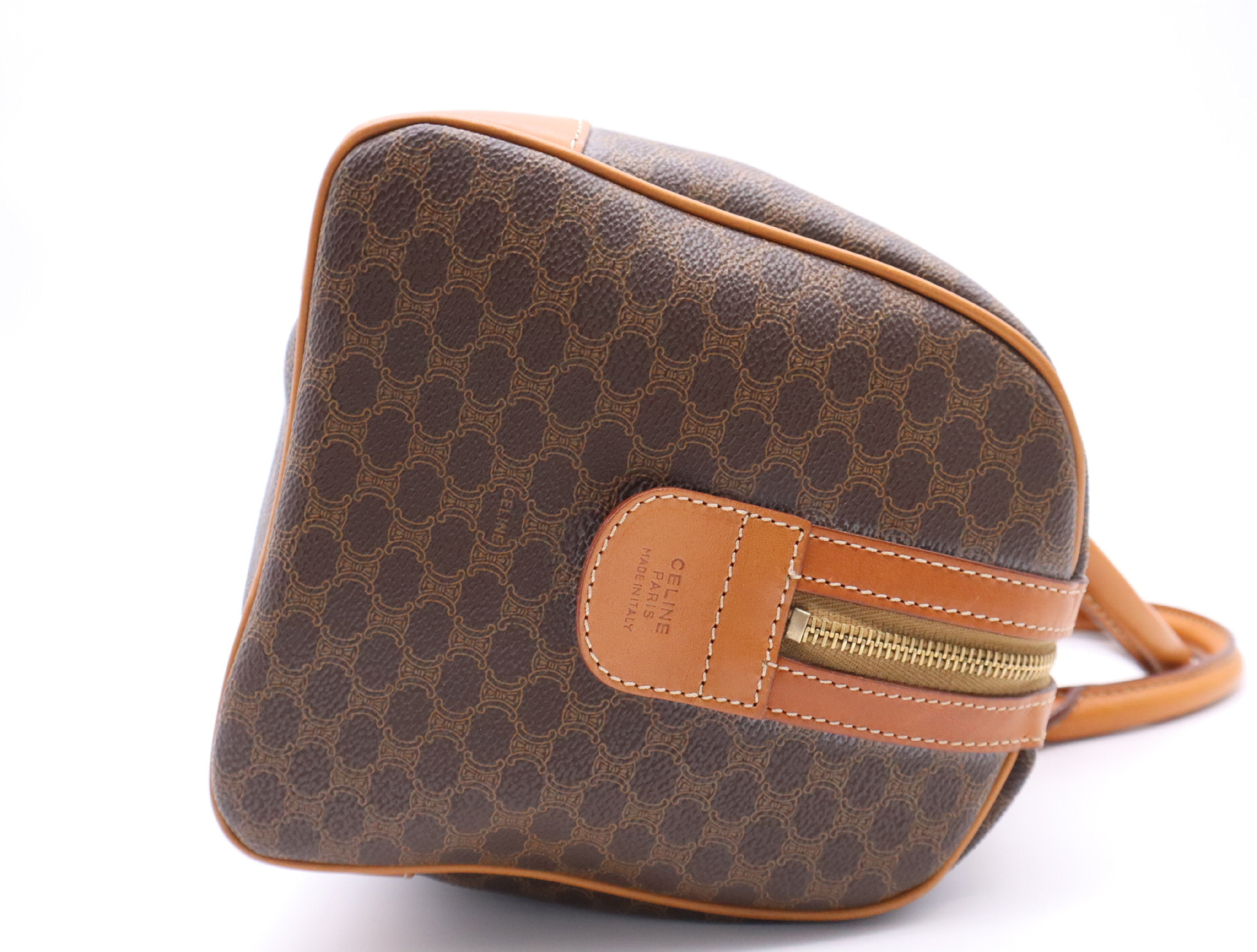 PVC/Leather Macadam Mini Boston Bag, Brown/Light Brown Handbag — view 5
