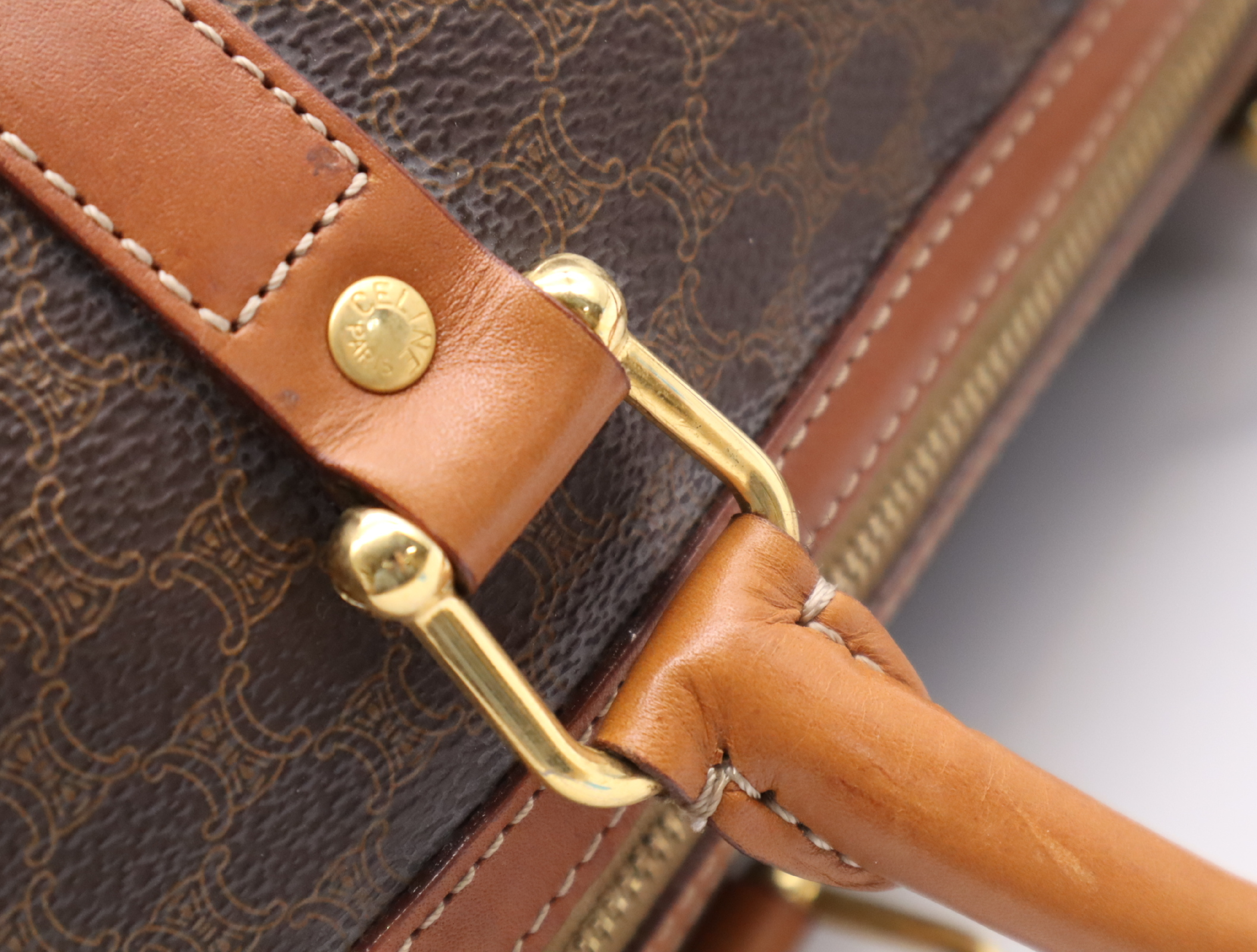 PVC/Leather Macadam Mini Boston Bag, Brown/Light Brown Handbag — view 9