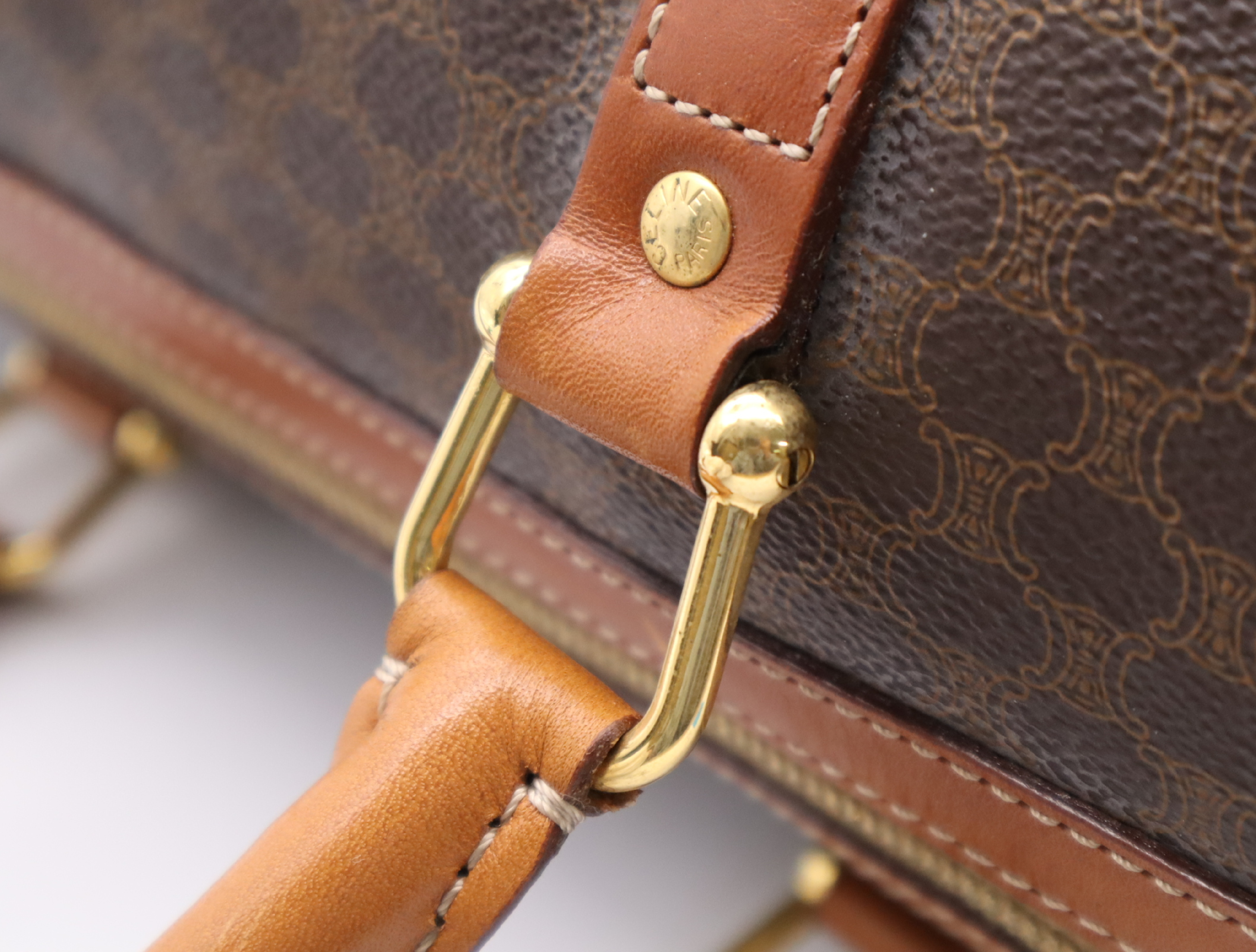 PVC/Leather Macadam Mini Boston Bag, Brown/Light Brown Handbag — view 10