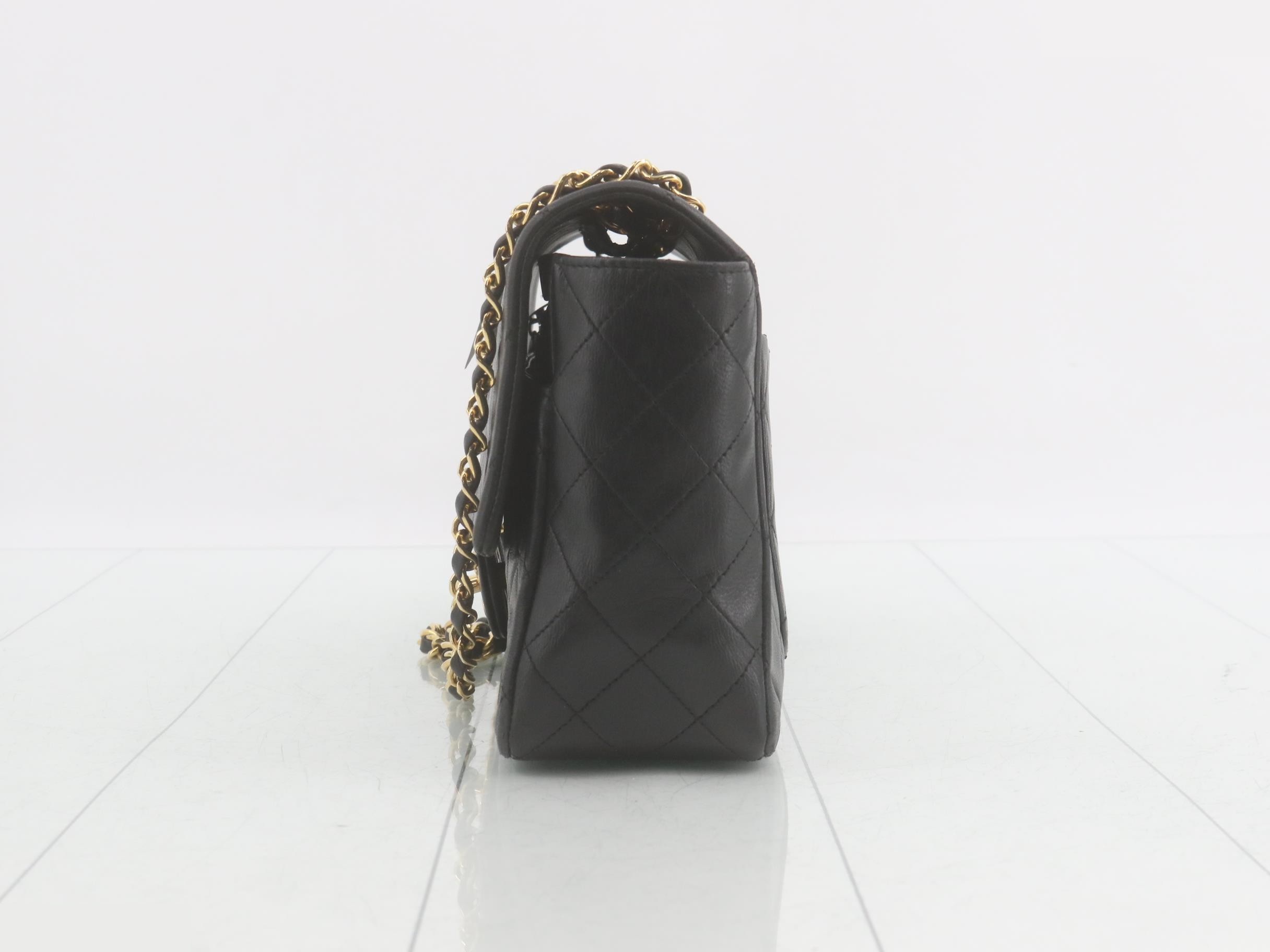 Matelassé Chain Shoulder Bag, Black, with Pouch, Unit No. 1 — view 3