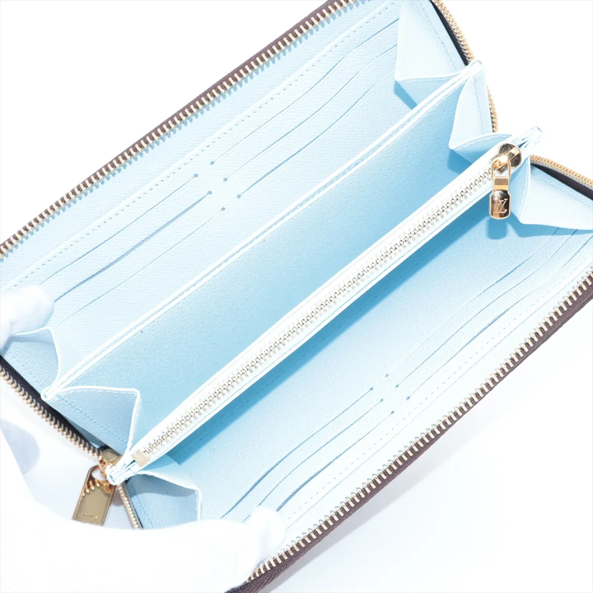 Monogram Zippy Wallet M11776 Washed Blue Round Zip Wallet RFID Reactive — view 3
