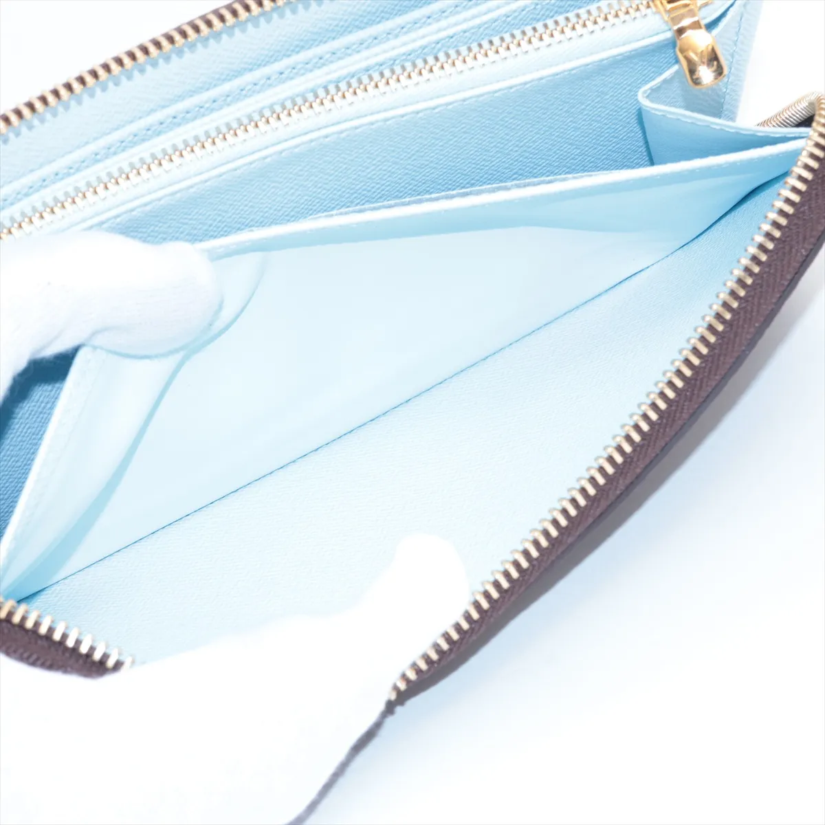 Monogram Zippy Wallet M11776 Washed Blue Round Zip Wallet RFID Reactive — view 9