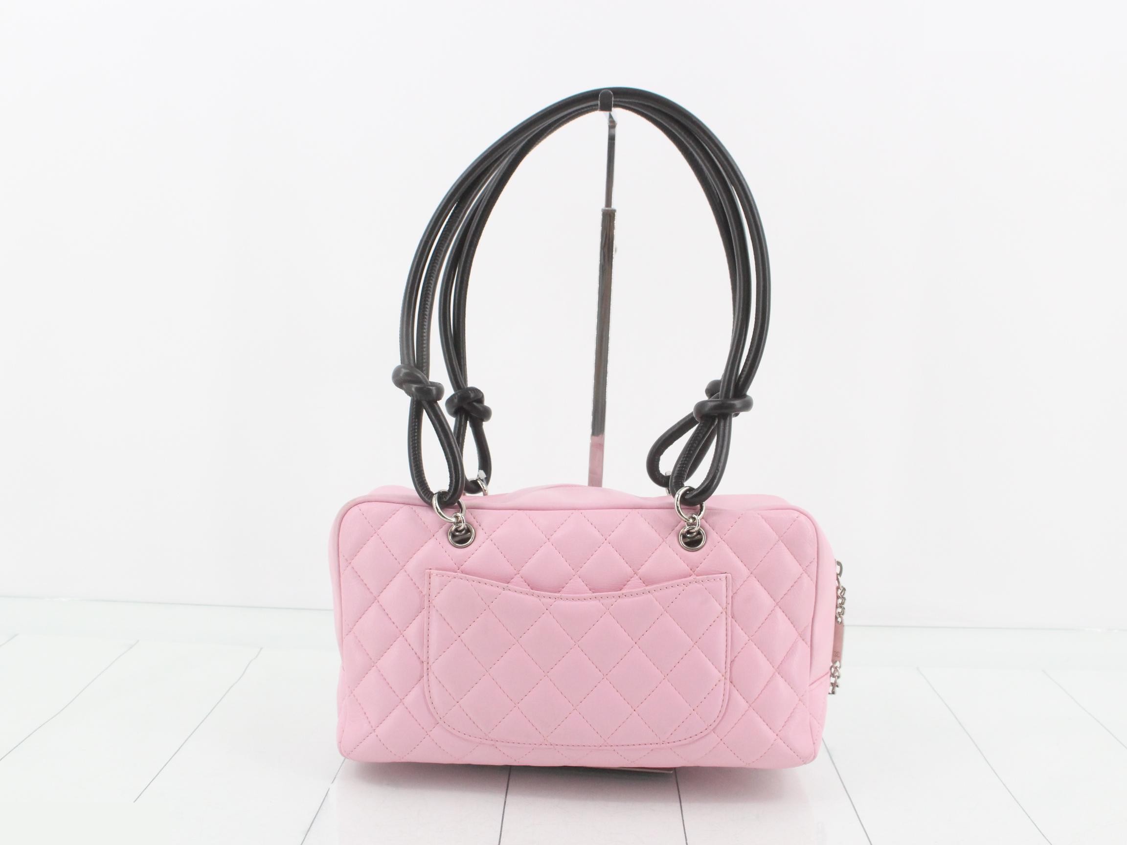 Cambon Line Bowling Bag Shoulder Bag Pink Black (Stand #8) — view 2