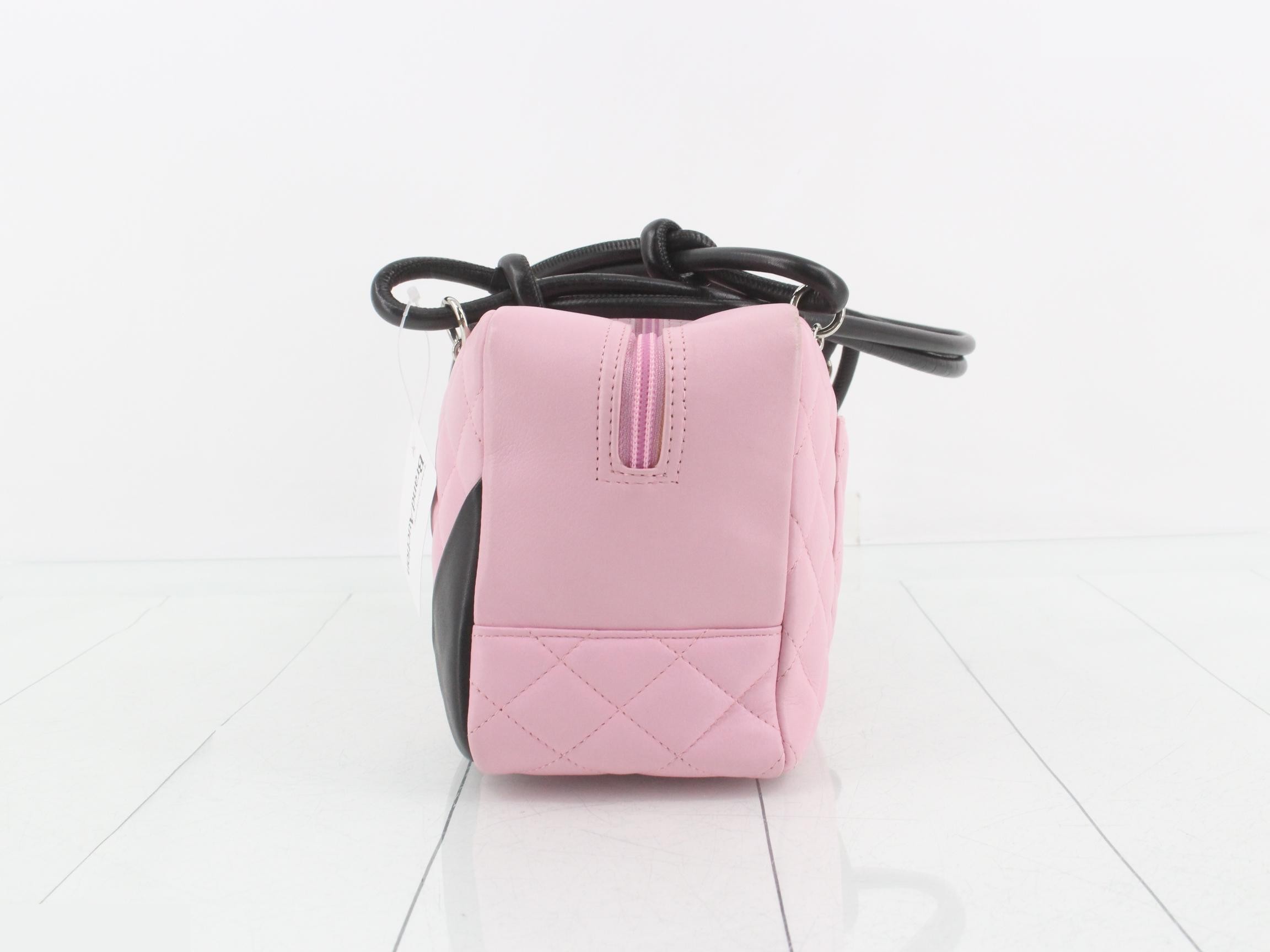 Cambon Line Bowling Bag Shoulder Bag Pink Black (Stand #8) — view 3
